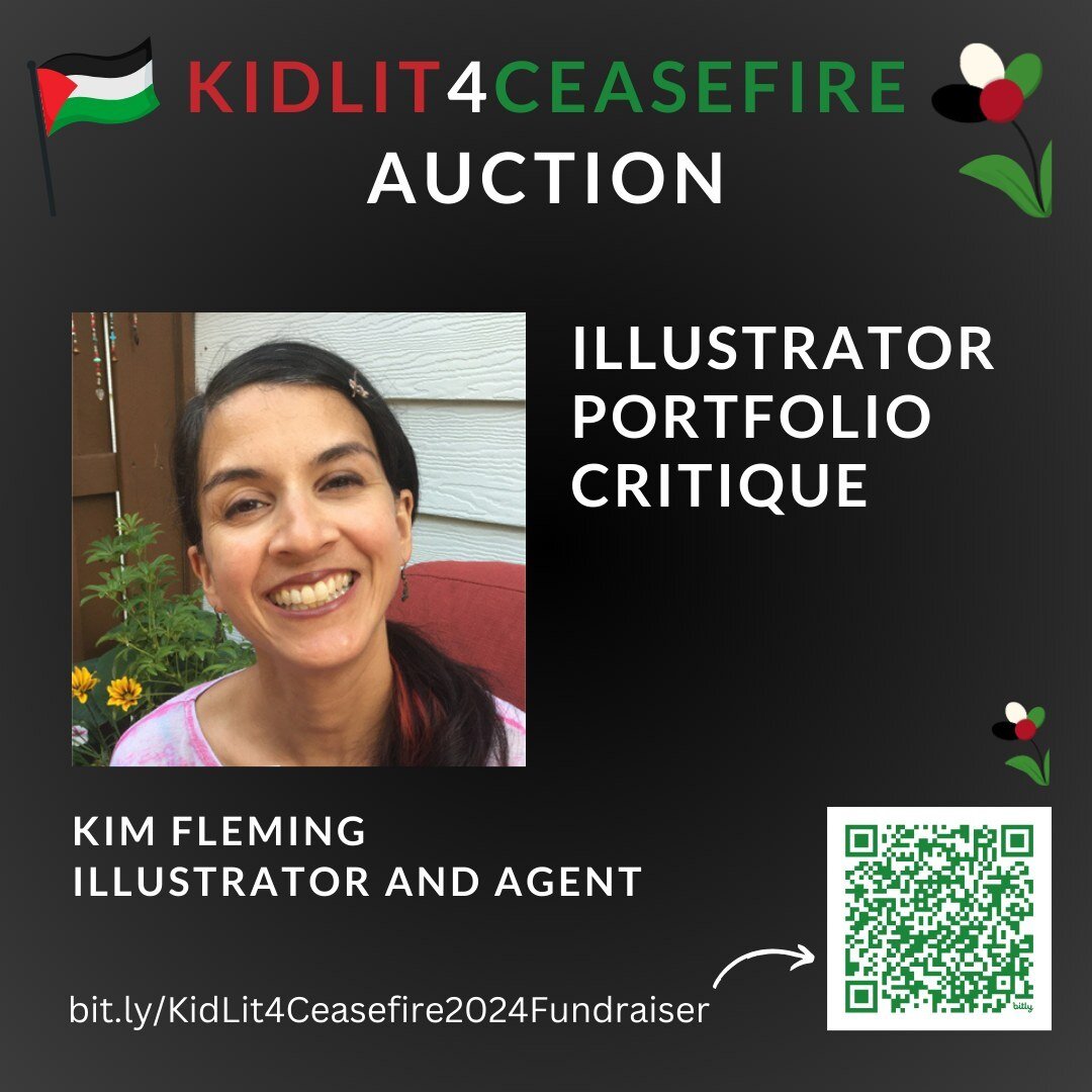 I'm happy to have donated a 45 minute Portfolio Critique to help benefit the #KidLit4Ceasefire Fundraiser.⁠
⁠
Scan the QR code or go tohttps://www.32auctions.com/KidLit4CeasefireFund and search my name in the search box. ⁠
⁠
Auction STARTS TODAY and 