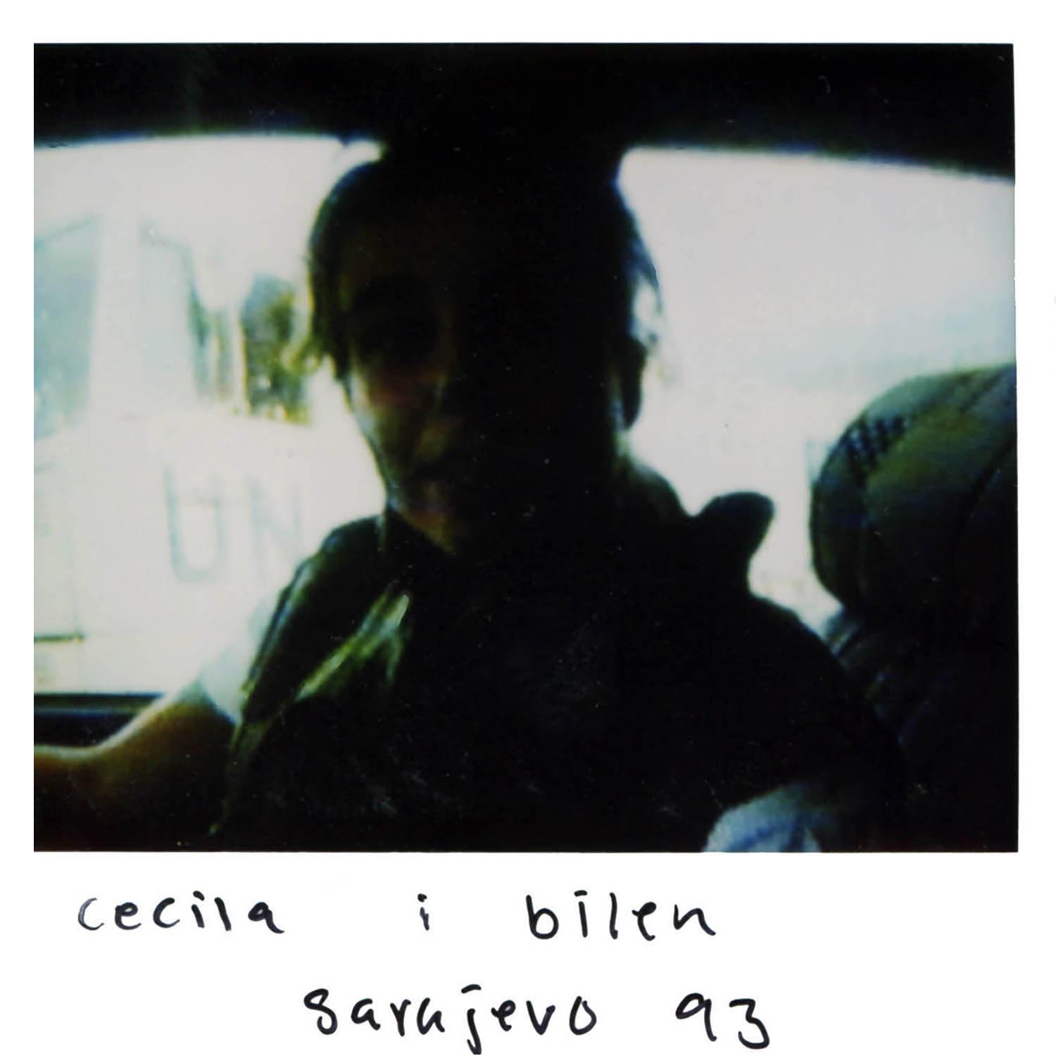 Cecilia in the car Sarajevo -93