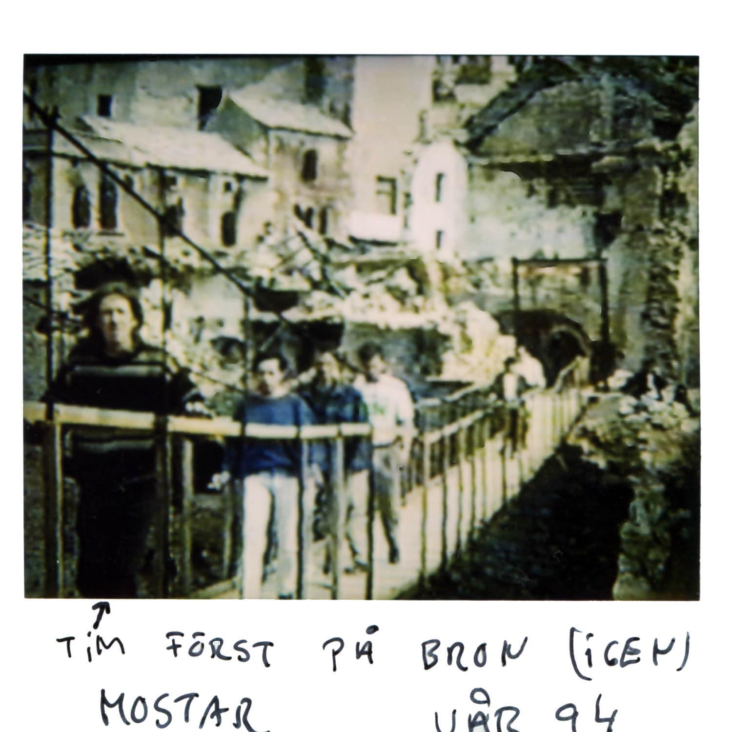 Tim first on the bridge again Spring in Mostar -94