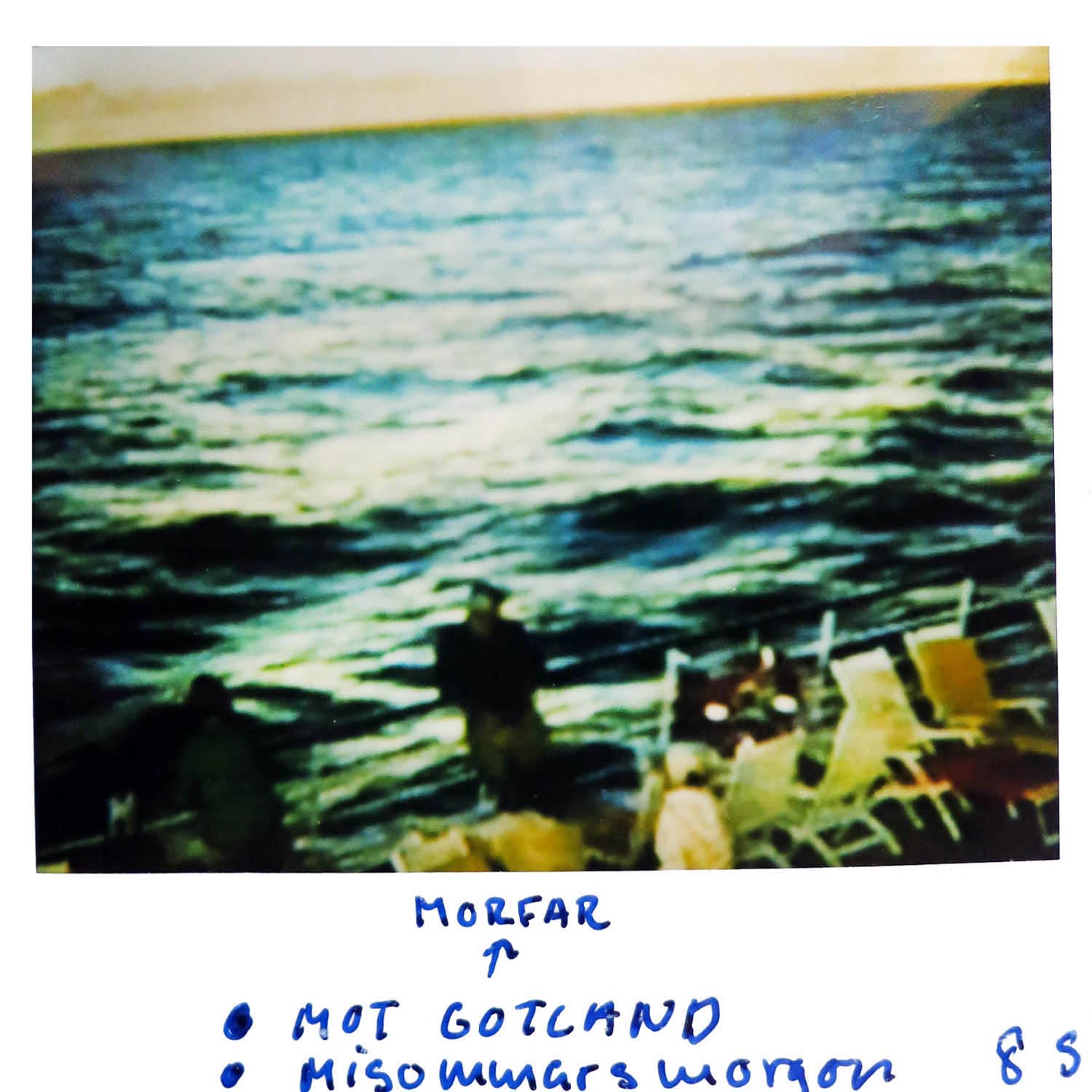 GRANDPA on the boat to Gotland Midsummers morning -85