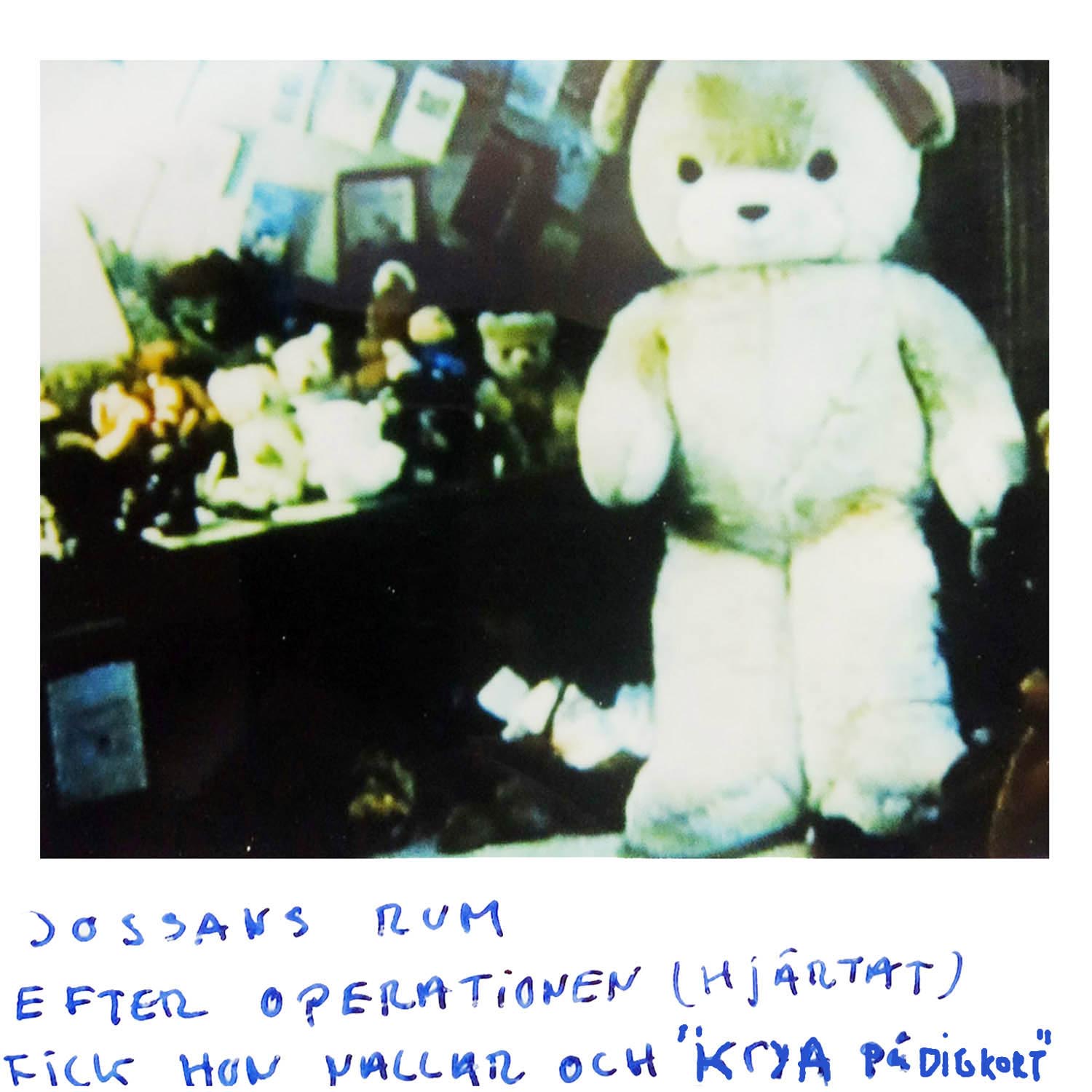 Jossans room After the operation (hearth) She got teddy bears and get well card 