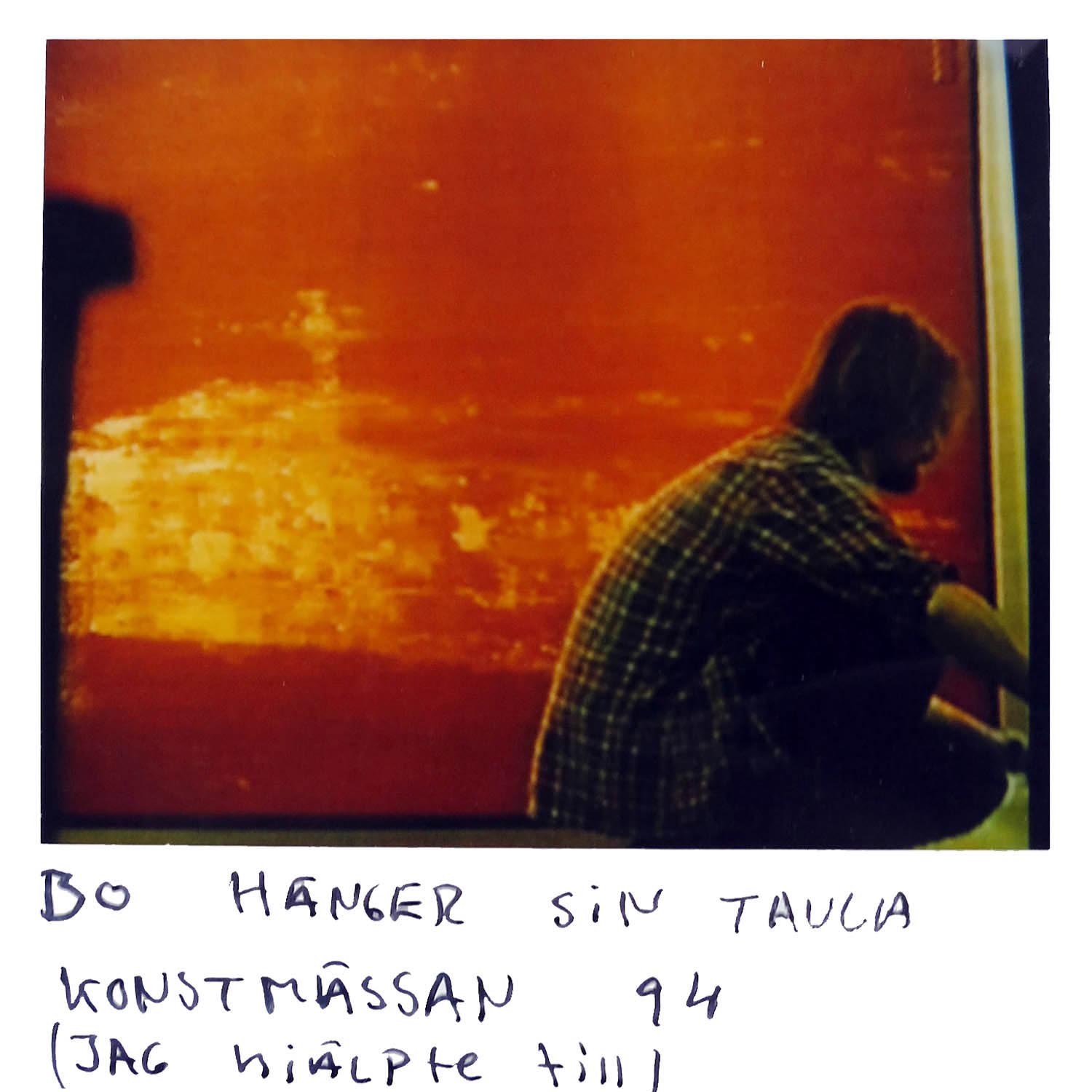 Bo hang his paining at the Art Fair -94 I helped 