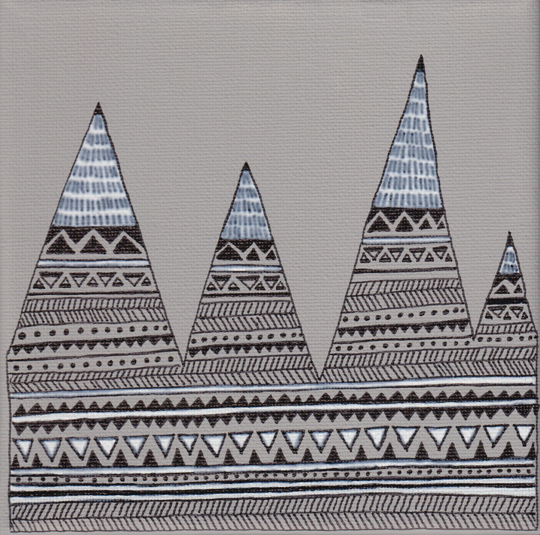 "mountains", teal, 15x15cm, € 28,-