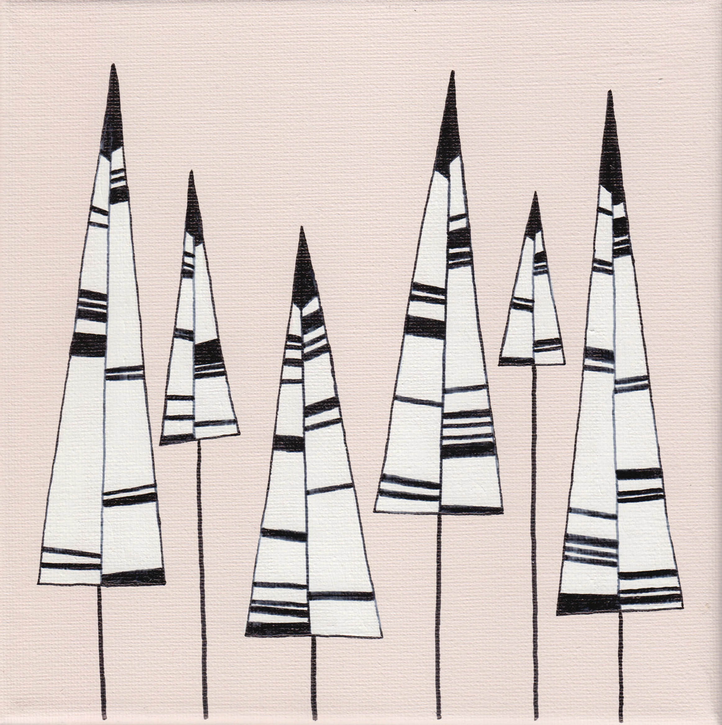 "trees", rosé, 20x20cm, € 36,-