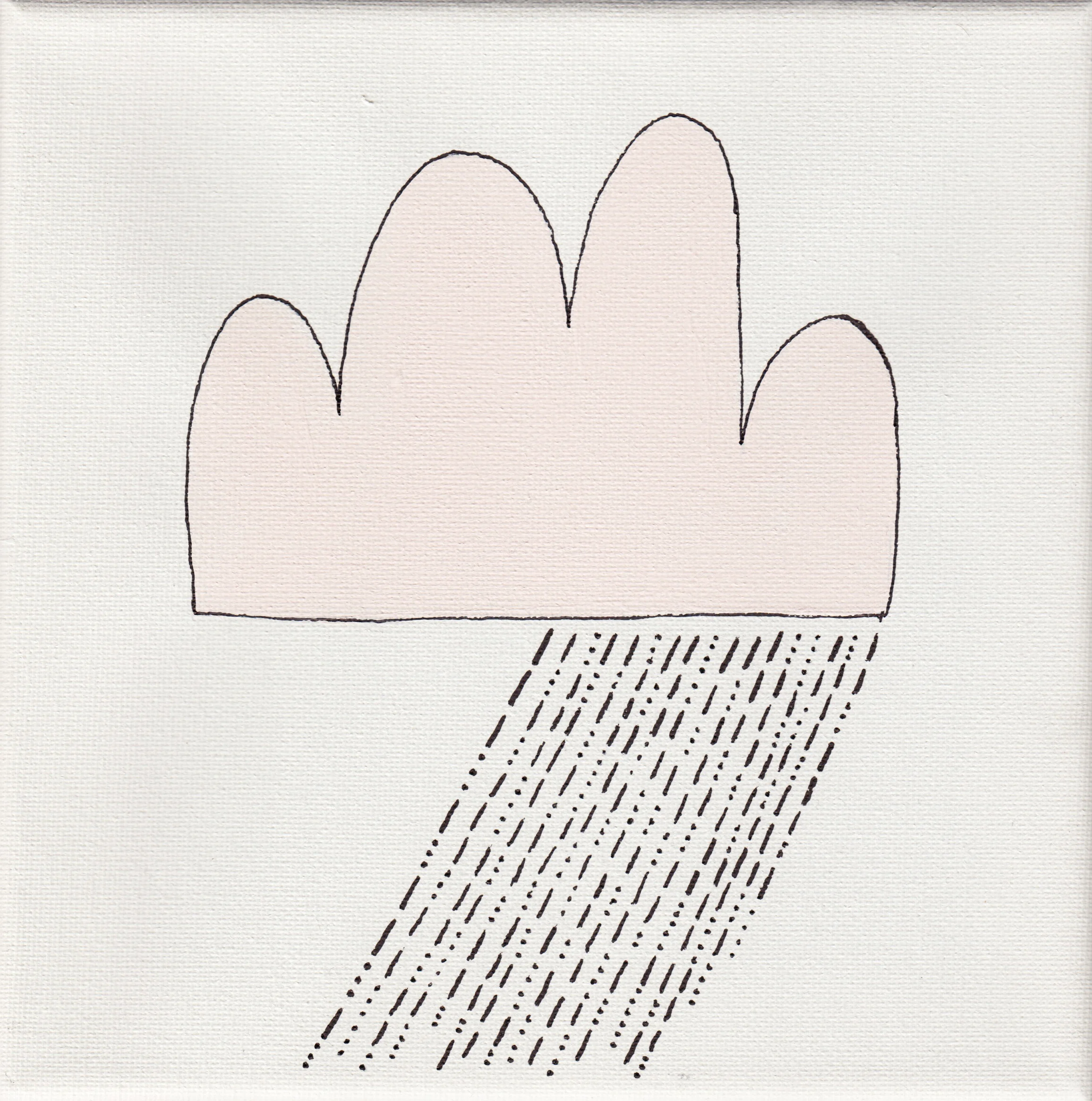 "rain", white, 20x20cm, € 34,-