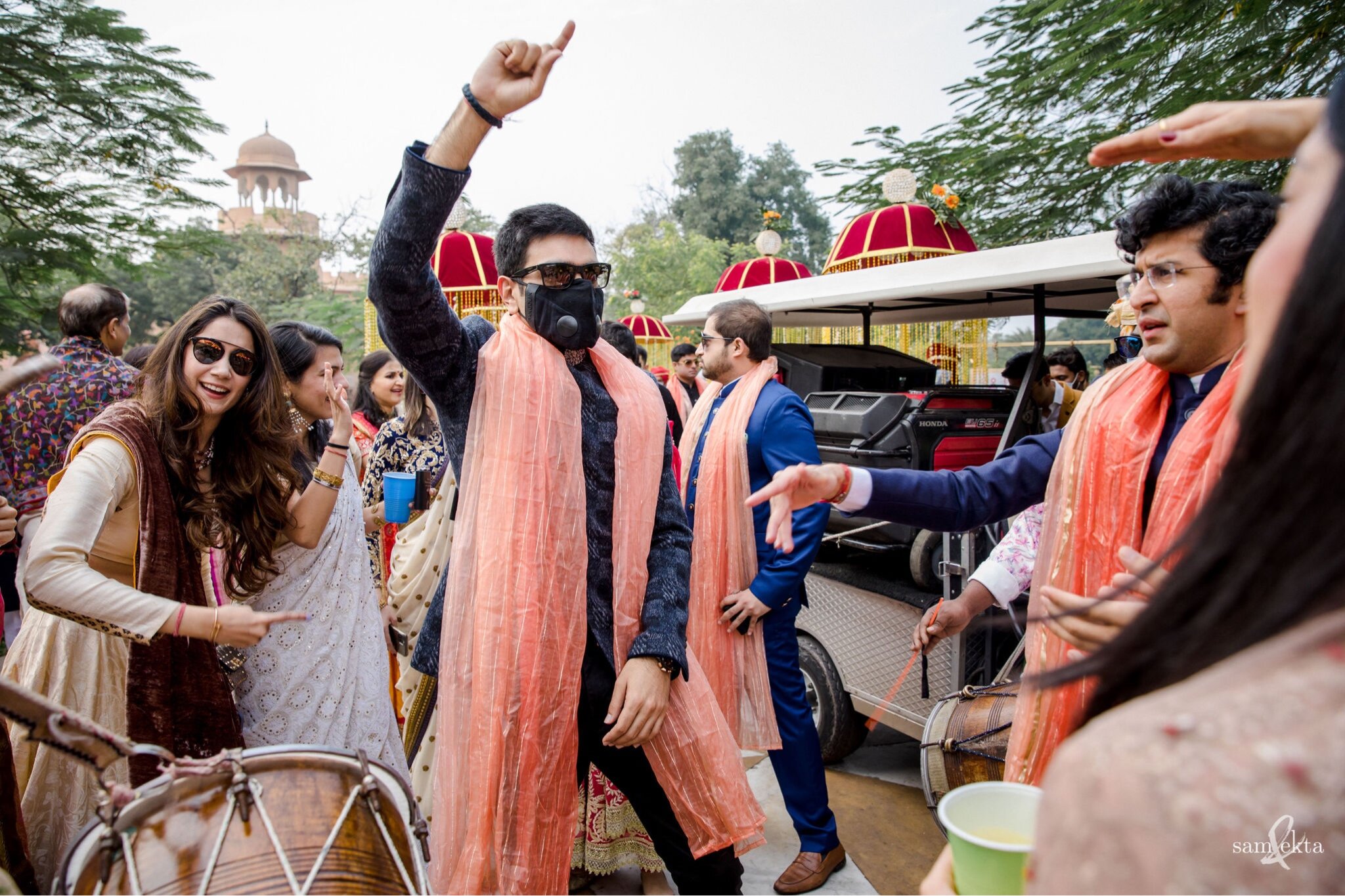 At the baraat, some danced...