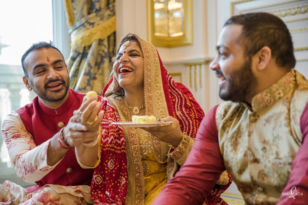 ...you can also joke with, as the priest is being all serious during your wedding rituals