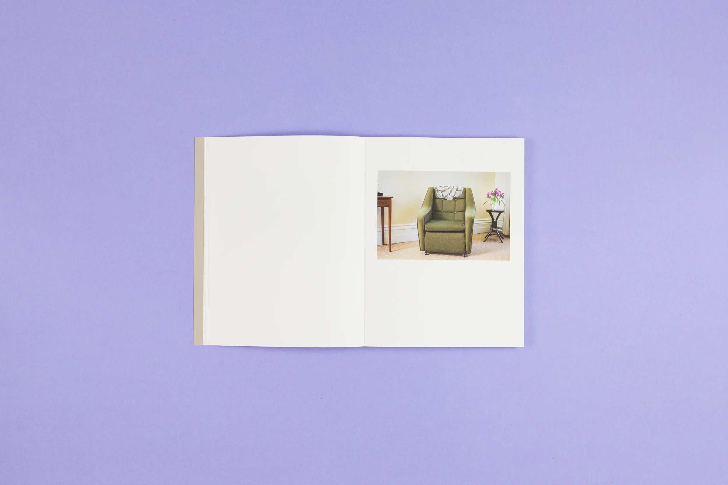 Book spread from 'A Bower for Sisters' by Aisling O'Rourke. Self-published photobook with photography by Aisling O'Rourke and designed by Read That Image.