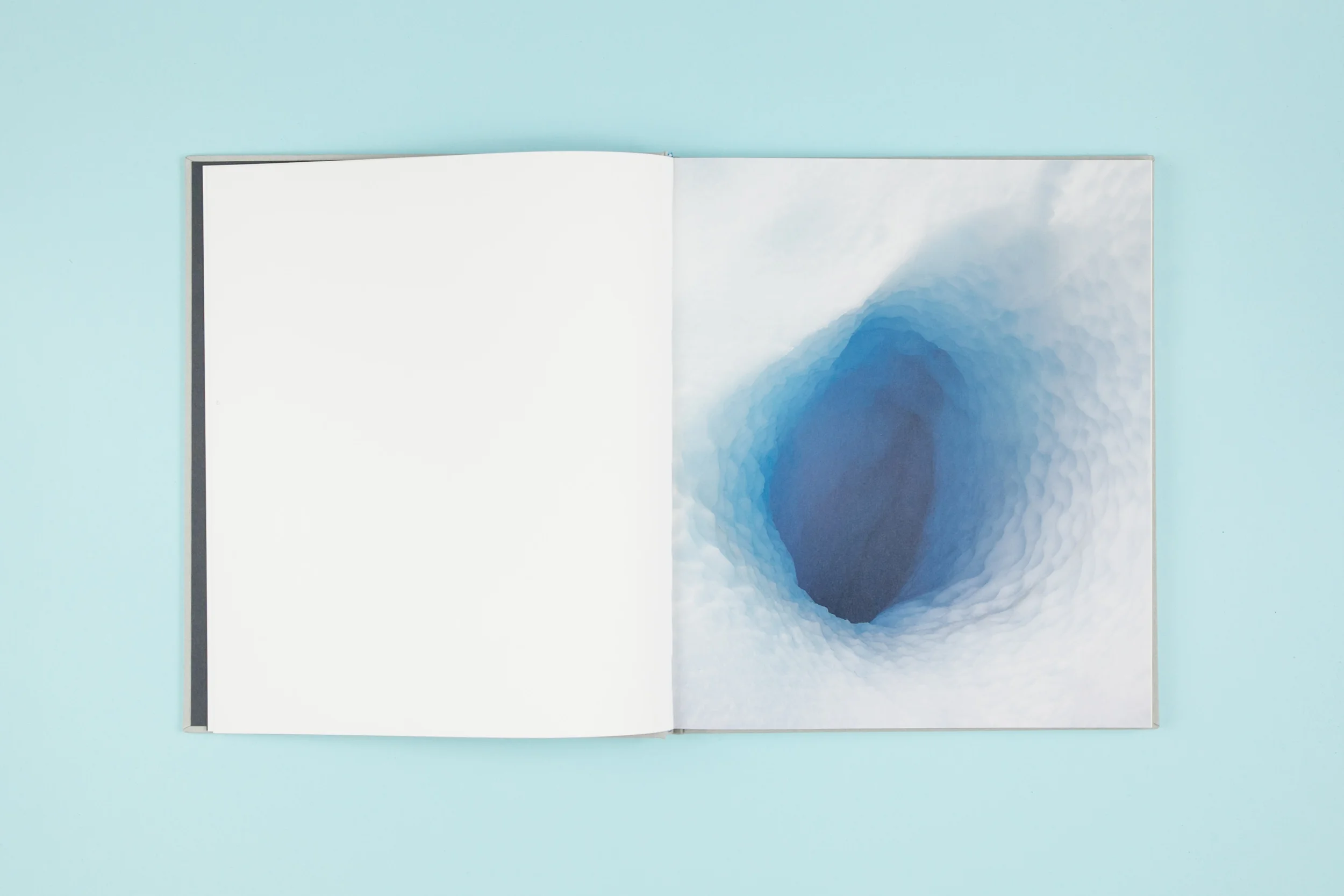 Book spread from self-published photobook 'Out of Thin Air' featuring photography by Daragh Muldowney and design by Read That Image.