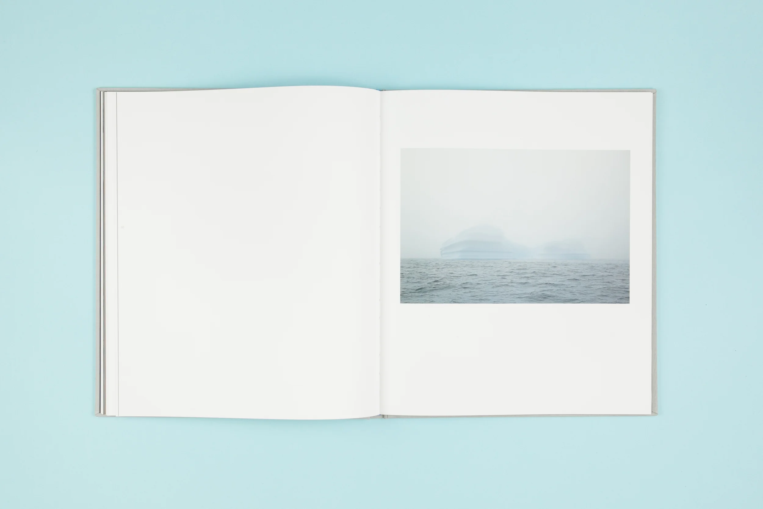 Book spread from self-published photobook 'Out of Thin Air' featuring photography by Daragh Muldowney and design by Read That Image.