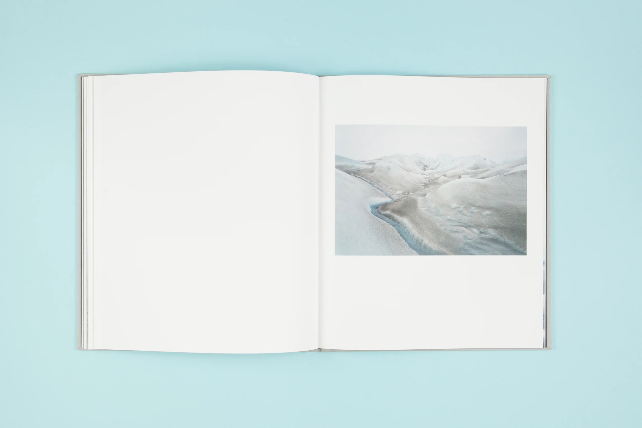 Book spread from self-published photobook 'Out of Thin Air' featuring photography by Daragh Muldowney and design by Read That Image.