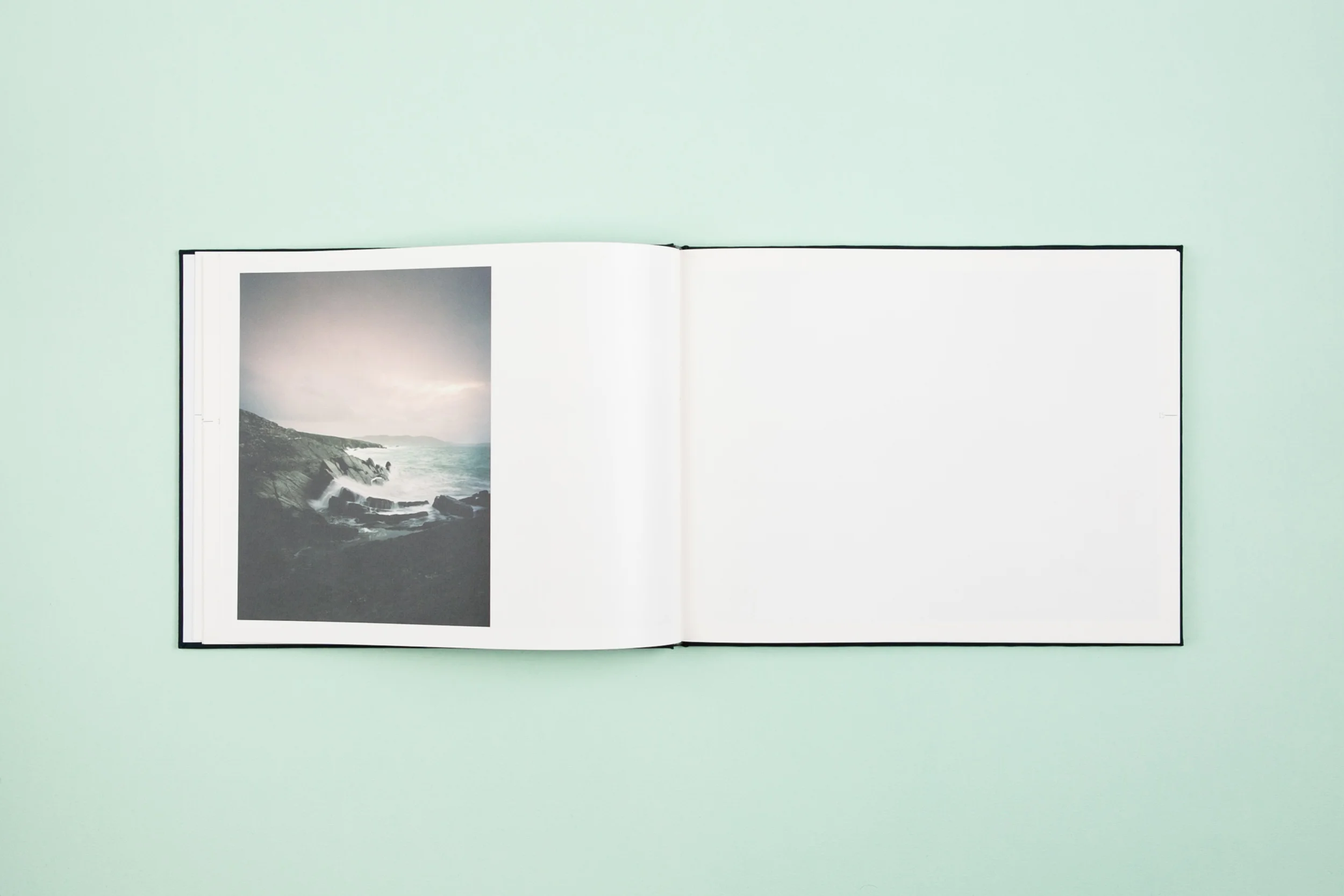 Book spread from self-published photobook 'Skyline' featuring photography by Eoghan Kavanagh and design by Read That Image.