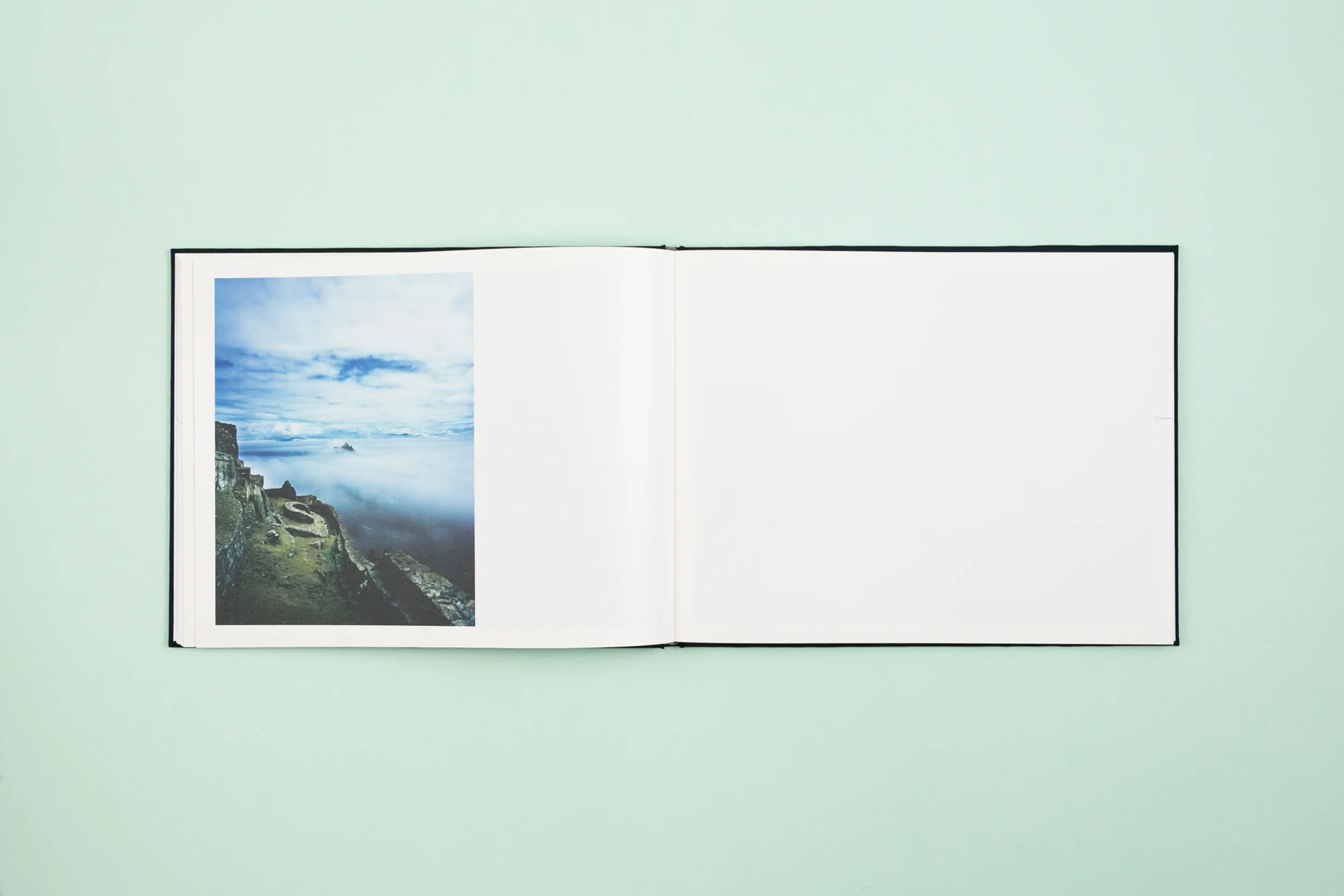 Book spread from self-published photobook 'Skyline' featuring photography by Eoghan Kavanagh and design by Read That Image.