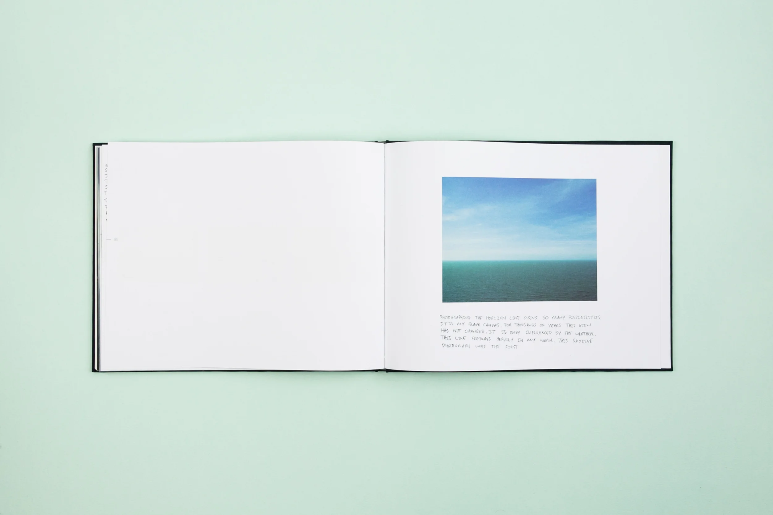 Book spread from self-published photobook 'Skyline' featuring photography by Eoghan Kavanagh and design by Read That Image.