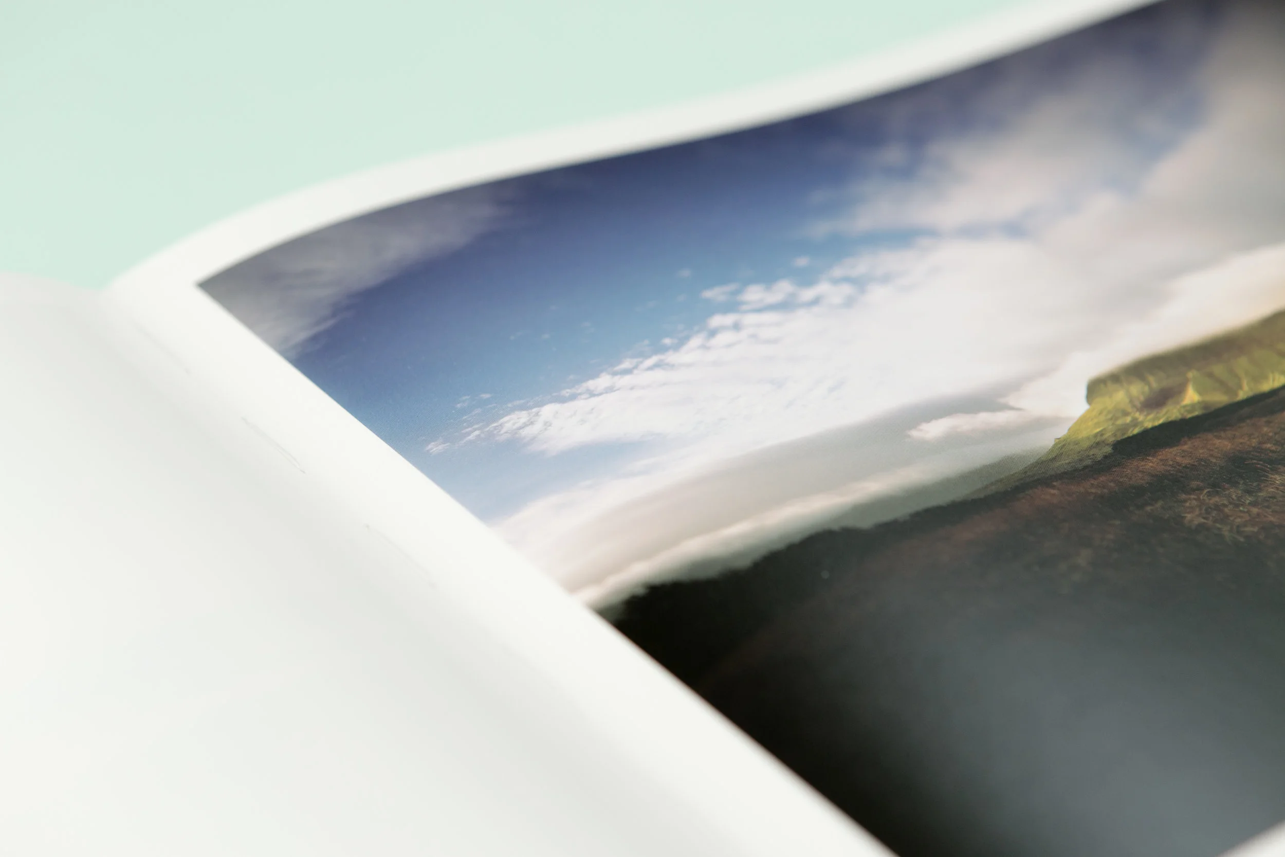 Detail of self-published photobook 'Skyline' featuring photography by Eoghan Kavanagh and design by Read That Image