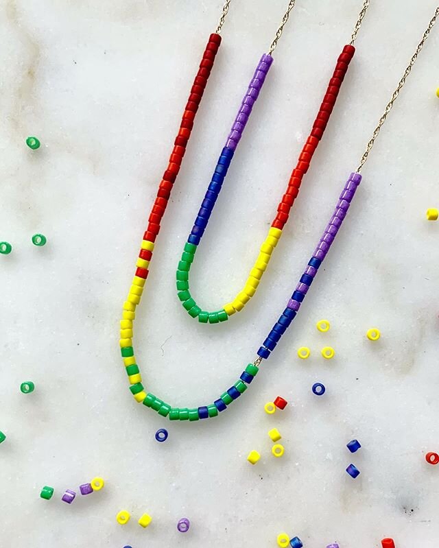 In May, I thought about doing a limited addition Pride Month Summer of Love 14k beaded necklace for the month of June where 100% of the profits of every sale would be donated to the @trevorproject Seemed like a good use of stay at home time... Since 
