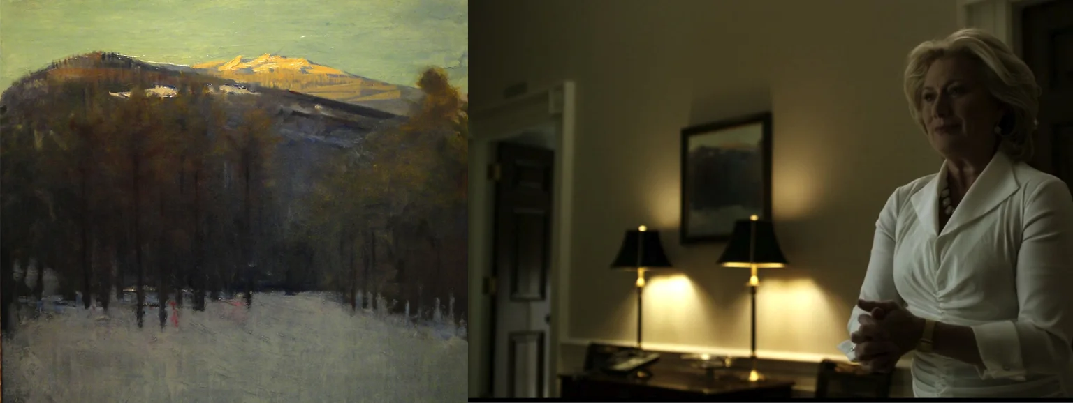 Frame on right: In background we see hanging ngingThayer's painting of "Mount Monadnock".