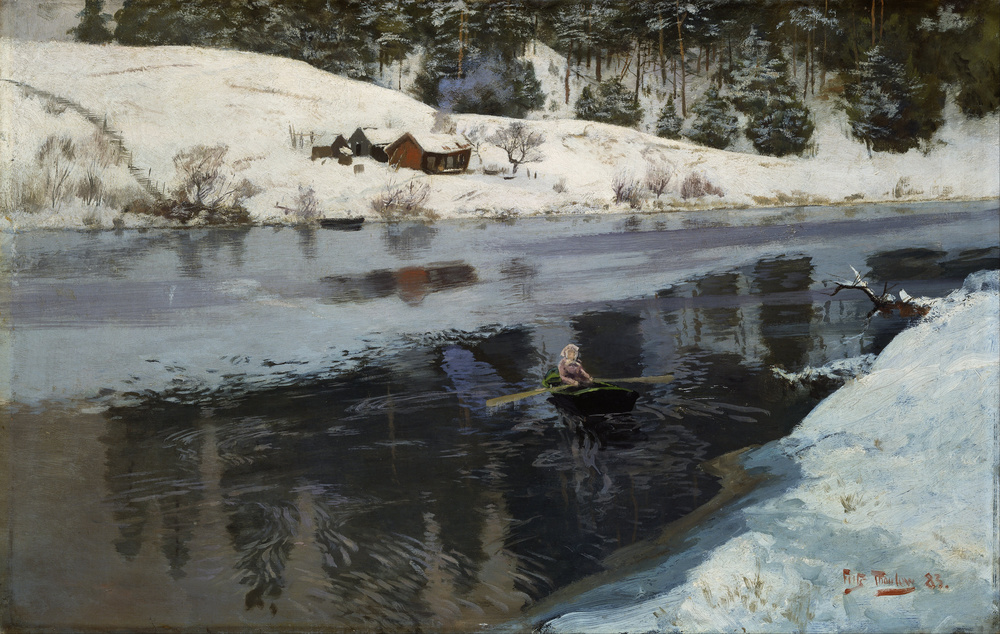 Frits Thaulow. winter at the river.jpg
