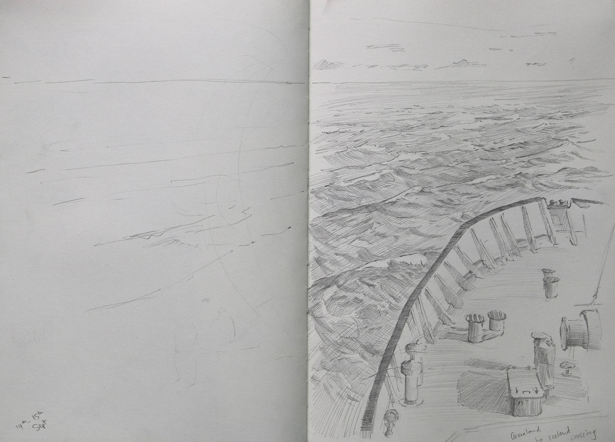 Pushing through the Denmark strait.