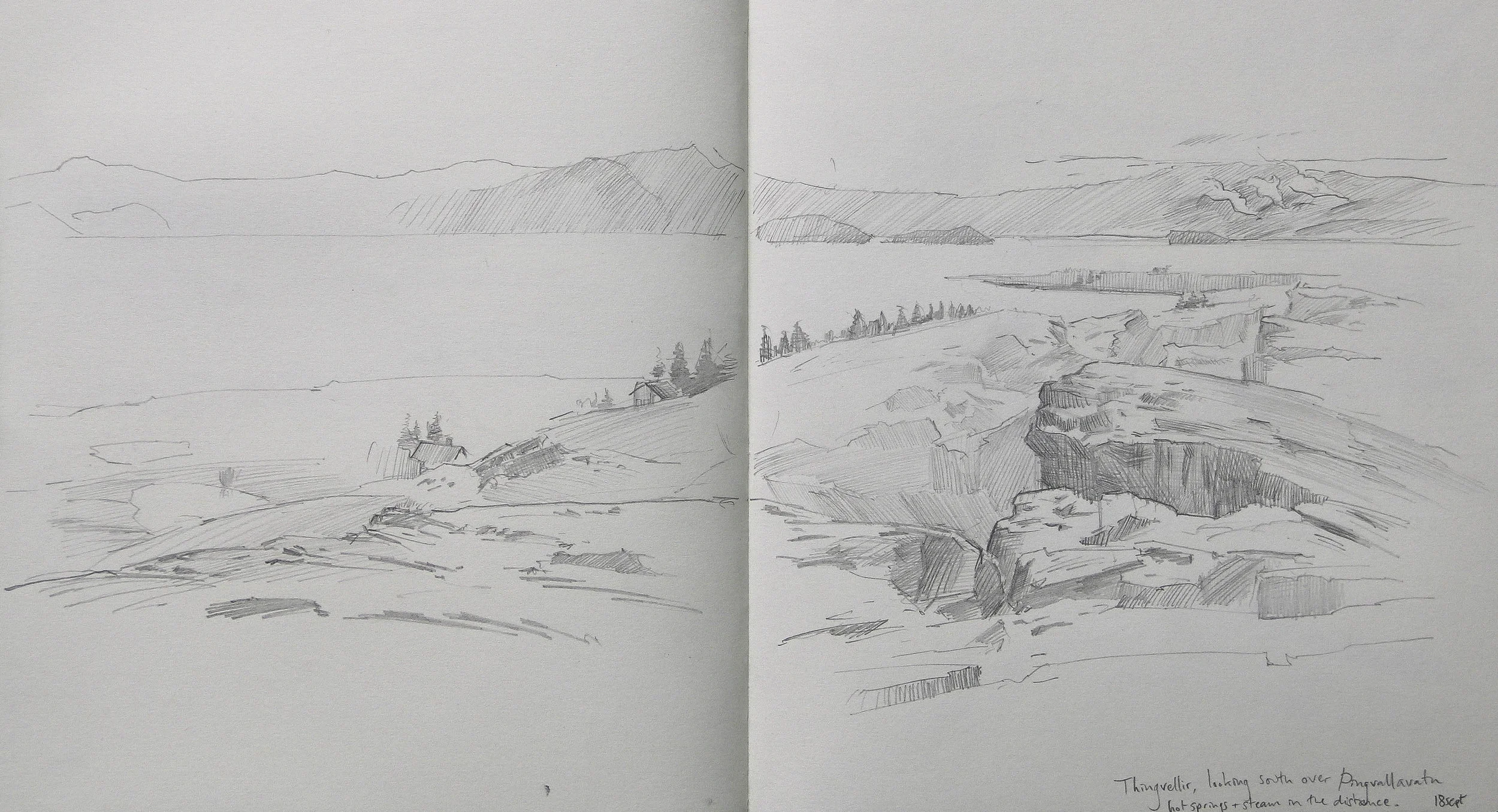 pencil sketch from Thingvellir.
