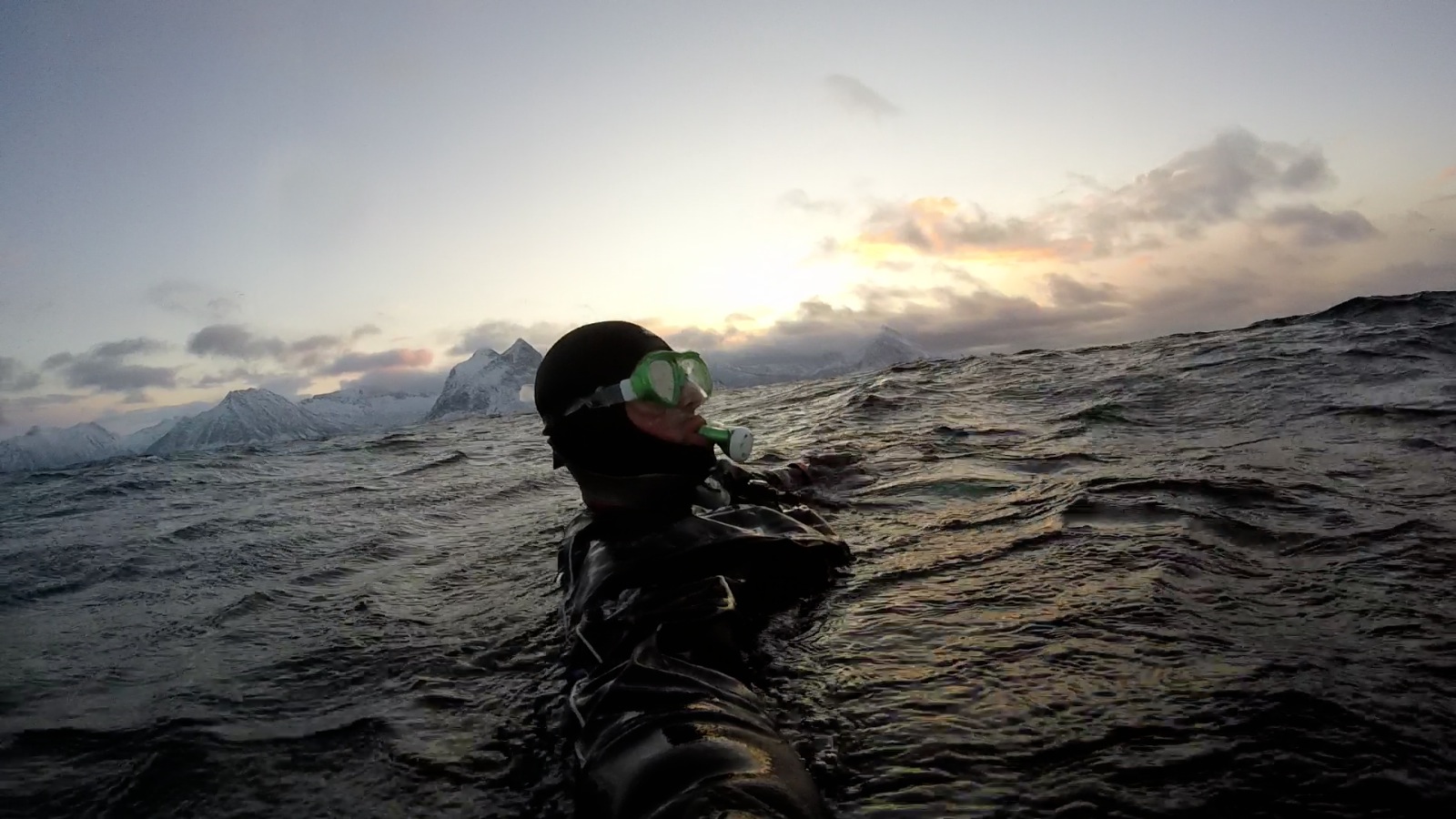 Enjoying the buoyancy of the D9 dry suit.