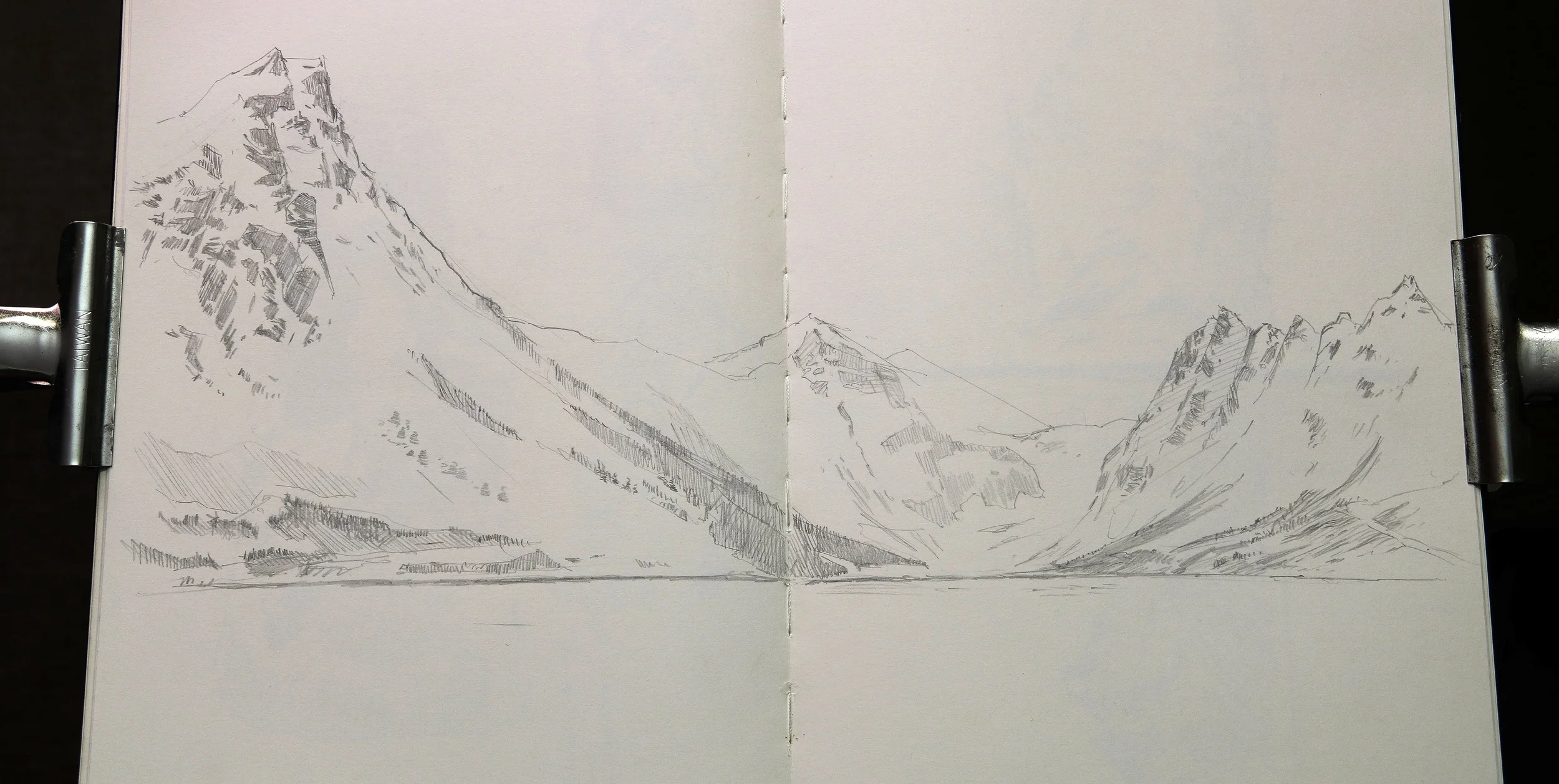 Gryllefjord. Pencil sketch.