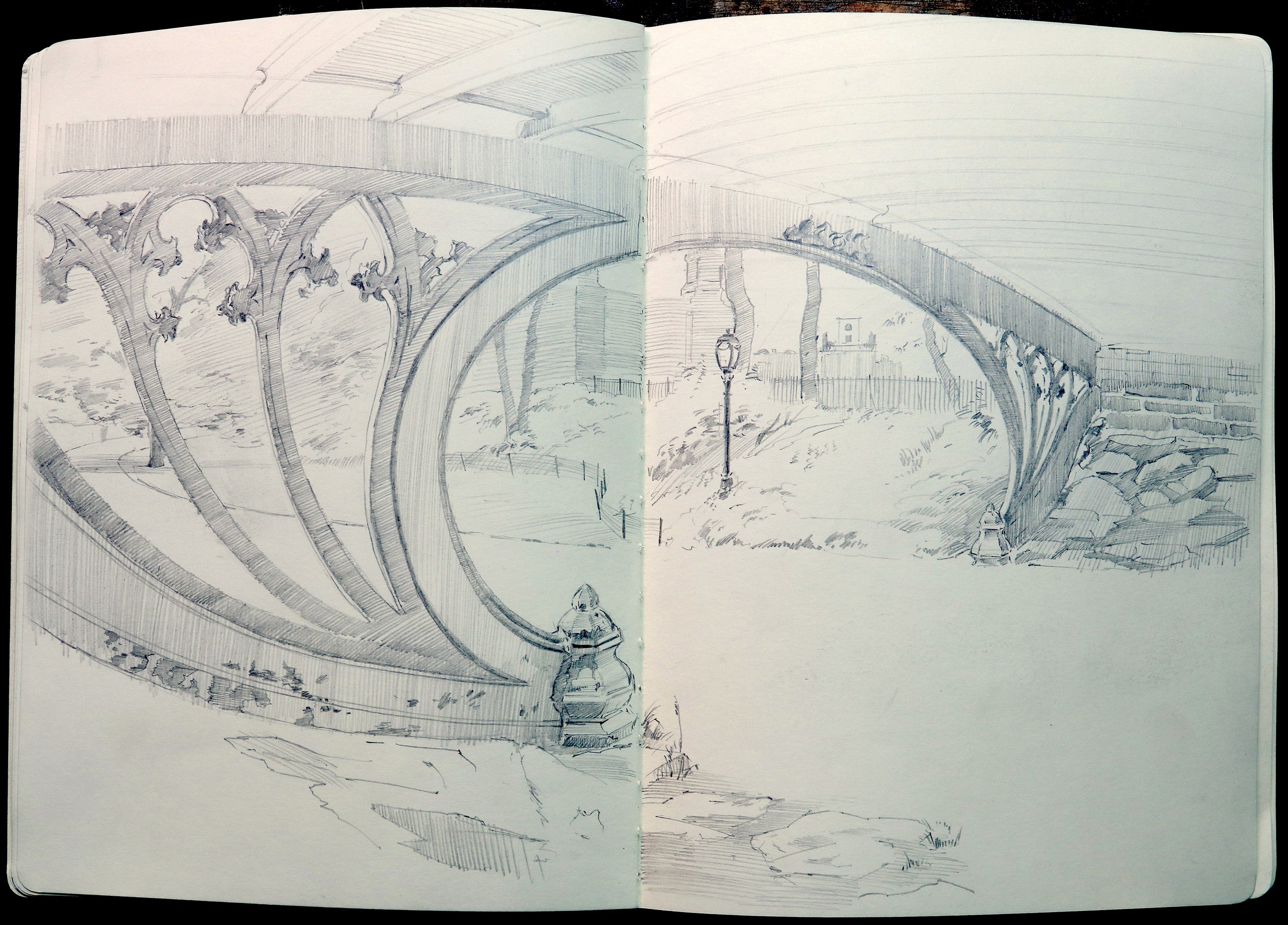 GOTHIC BRIDGE: designed in 1864 by Calvert Vaux and the Cornell Ironworks.