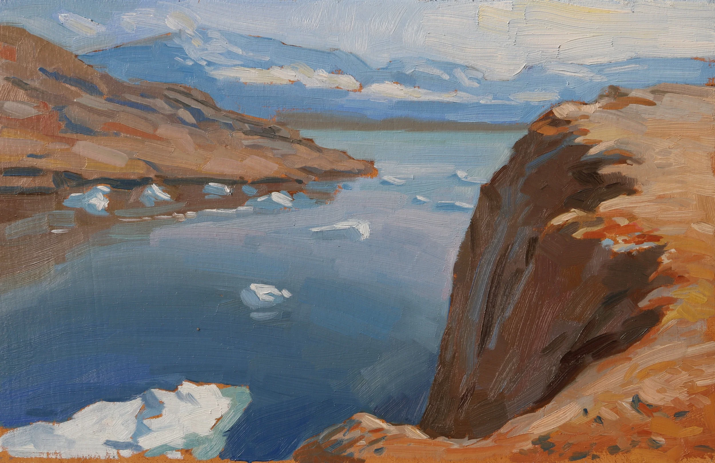  Red island, Greenland, oil on panel,&nbsp;20x30cm. 