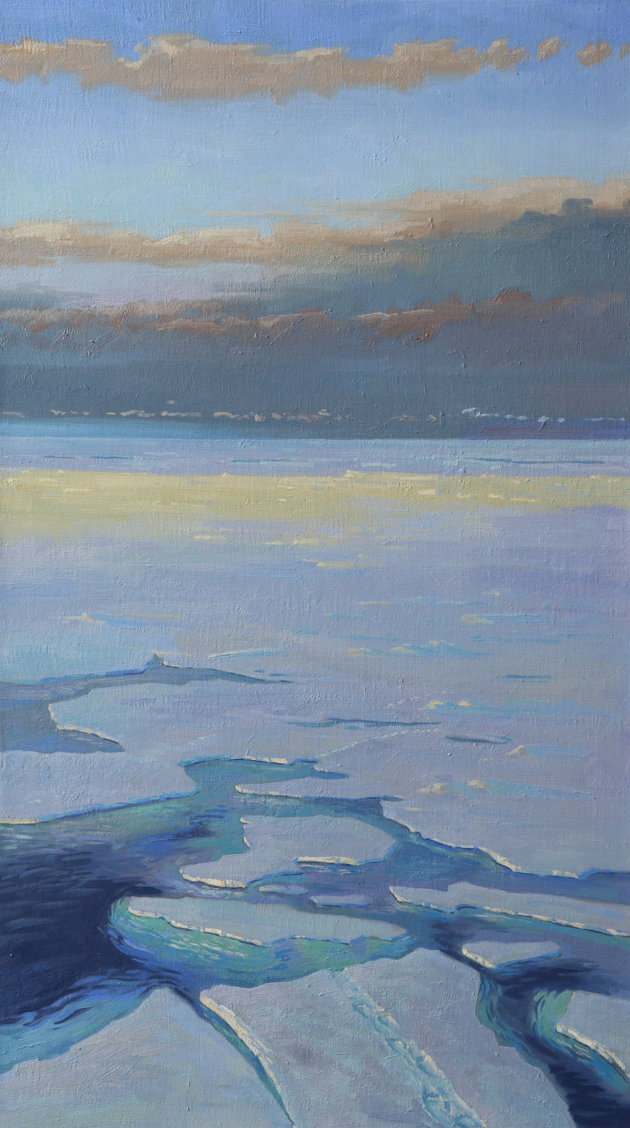  Pack-ice underwater glow, oil on canvas,&nbsp;40x70cm. 
