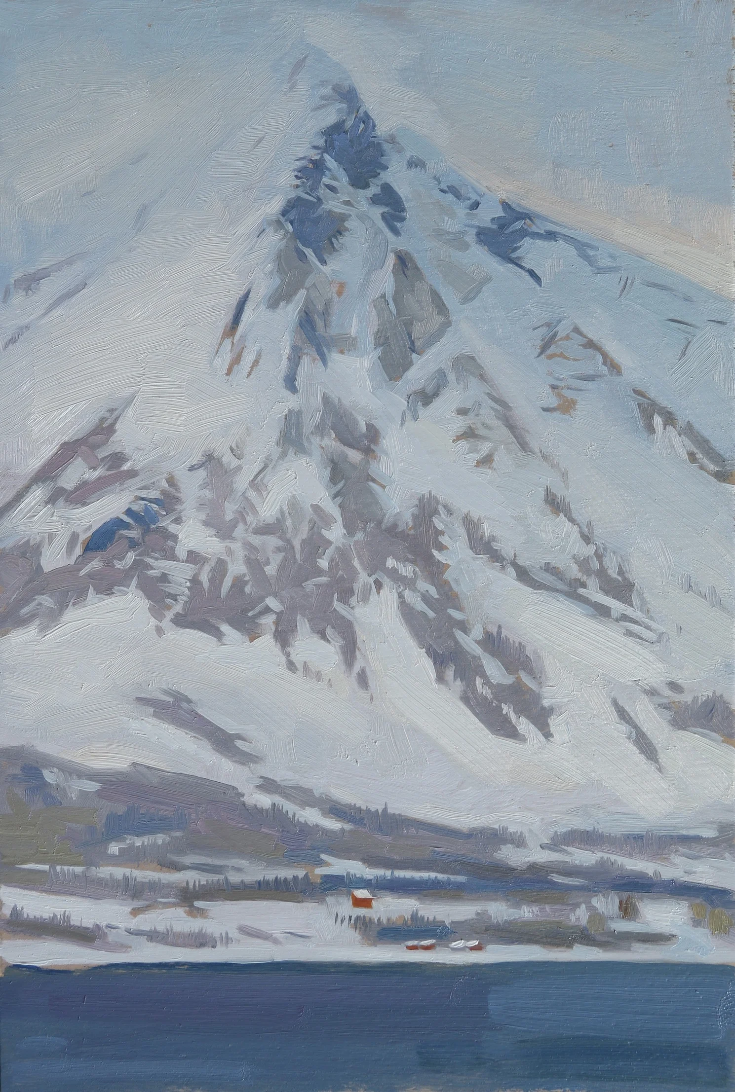  Village at Gryllefjord, oil on panel,&nbsp;20x30cm. 