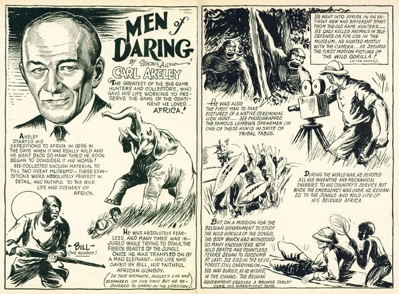 Men of daring, comic book adventures of Carl Akeley.