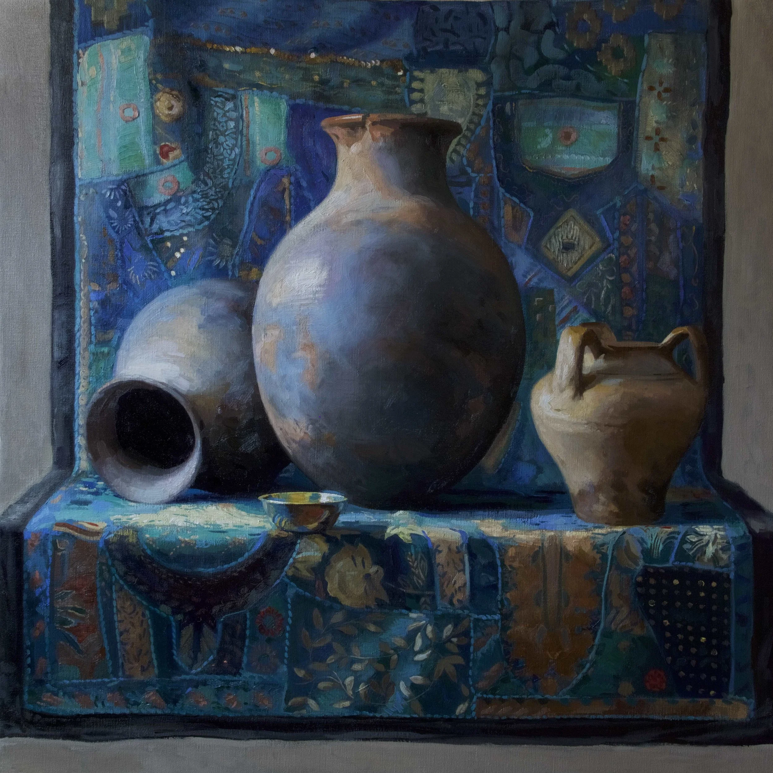 The empty vessel makes the loudest sound. 100x100cm, oil on canvas.