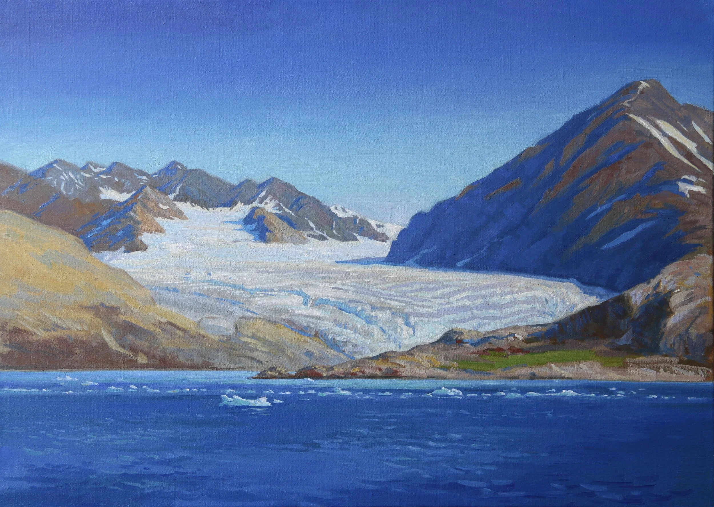  King's bay, Svalbard. Oil on canvas. 50x70cm 