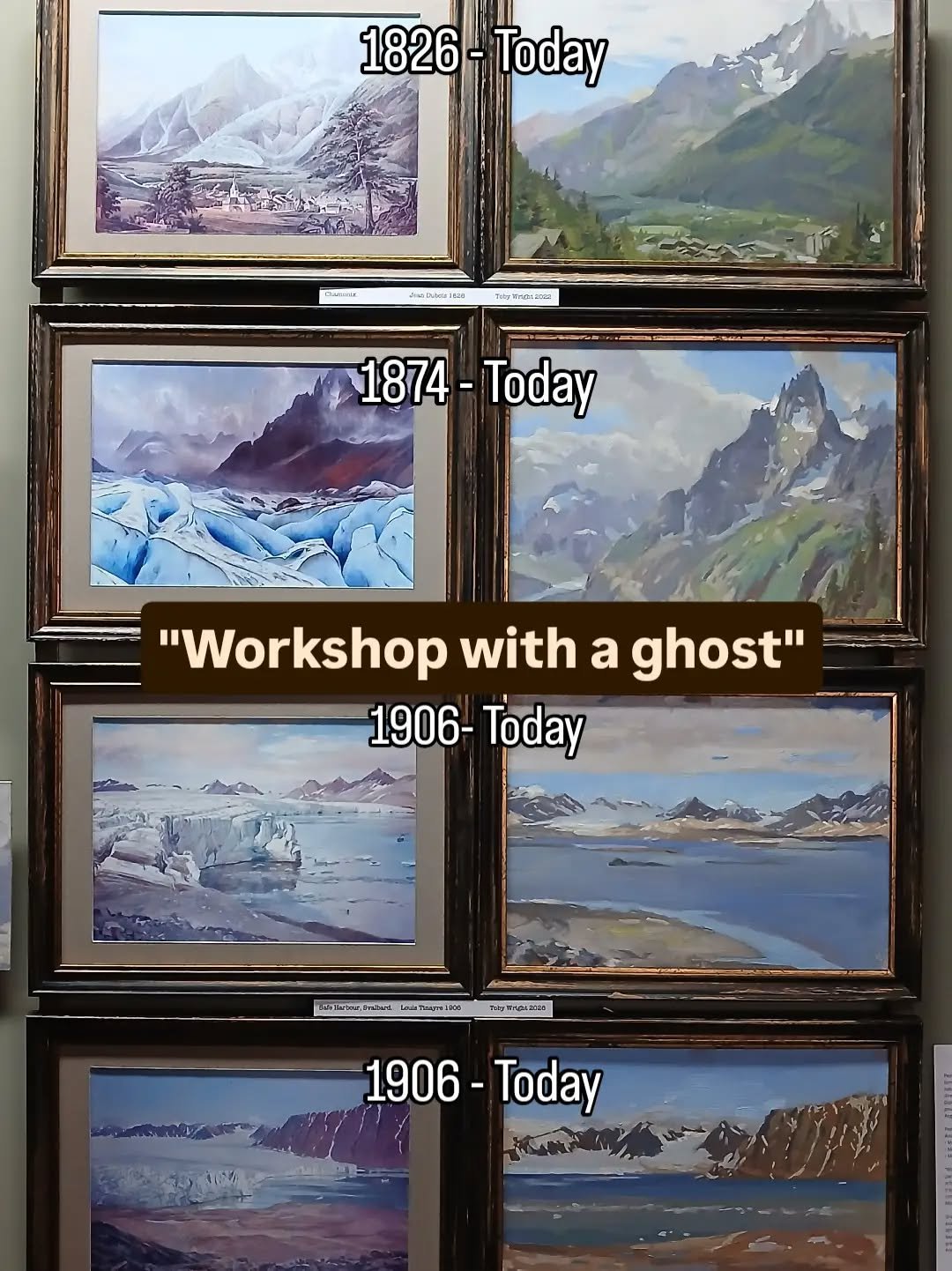 "Workshop with a Ghost" presented at the 31st edition of the European heritage open days, in Monaco. These paintings are the foundation of a short documentary of the same name. 

Depicted are comparative paintings side by side across time. 