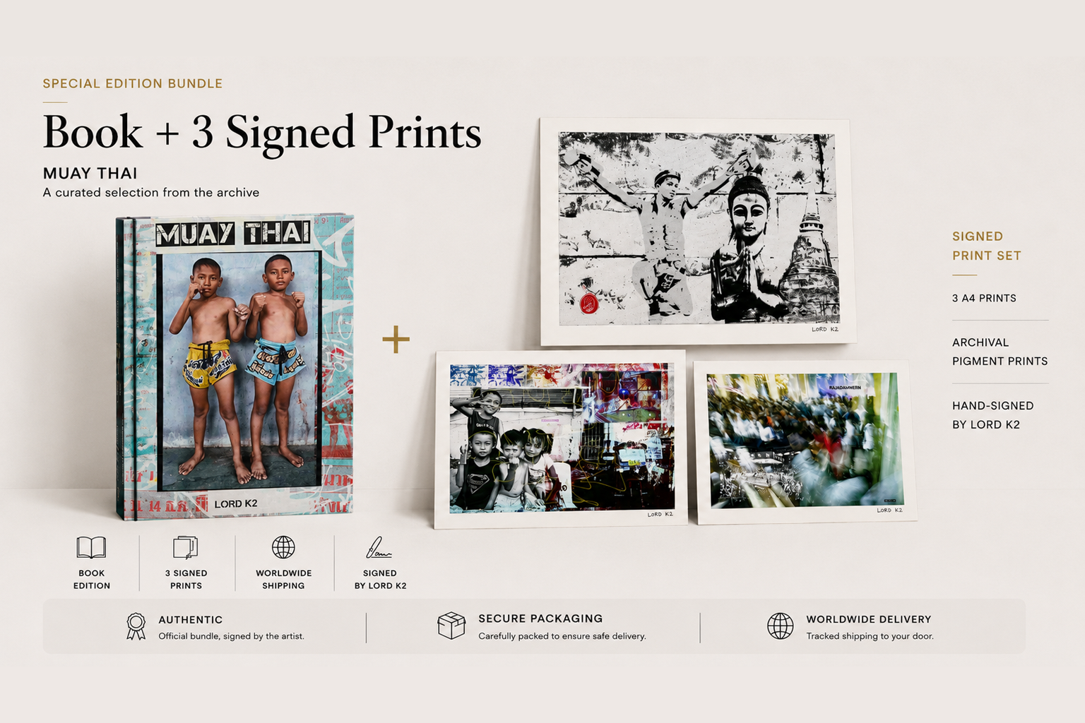 Signed book 'Muay Thai' + 3 A4 Prints | €155.00