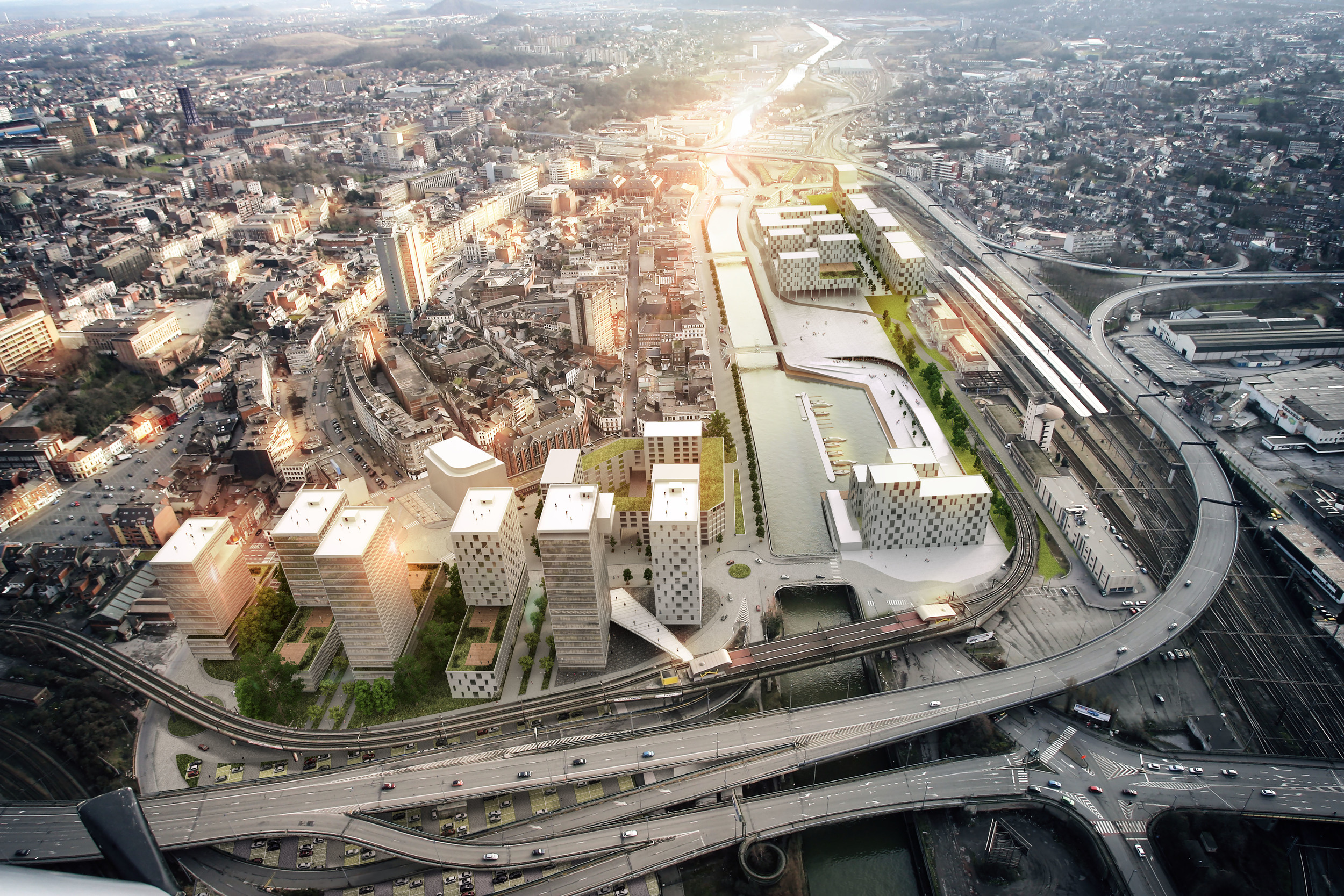 LEFT SIDE BUSINESS PARK Le projet Left Side Business Park est un projet ambitieux et important pour Charleroi dans la mesure où il envisage un enjeu jamais assumé à ce jour : construire une véritable interface urbaine habitée entre le Centre-Ville et l’infrastructure du Ring. Le projet urbanistique vise à réaliser en entrée de ville un nouveau pôle mixte de bureaux, de logements et de commerces. Ce nouveau pôle se caractérise par une forte densité bâtie, motivée par l’excellente qualité de la desserte en transports publics, contrebalancée par un espace public maillé, vaste et généreux. + d'informations