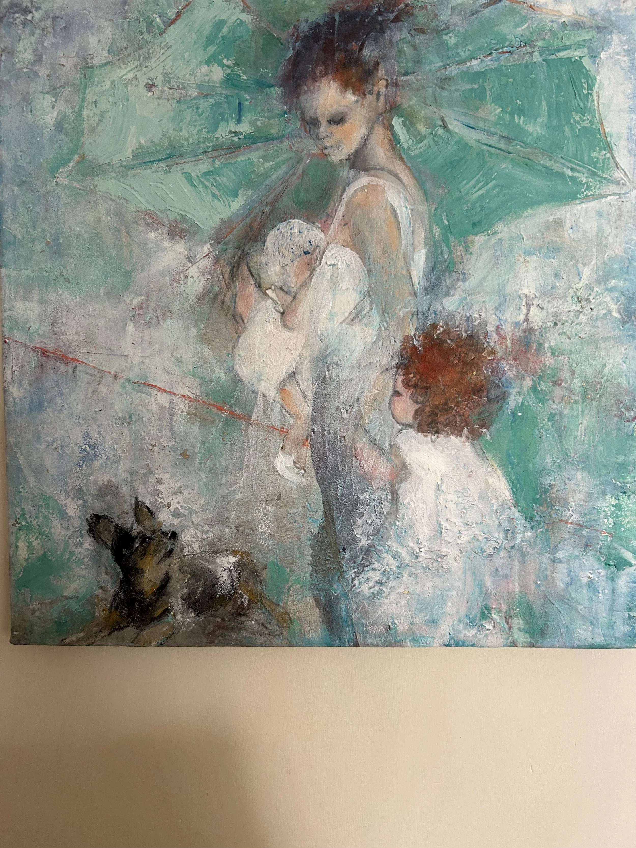 Family 18 x 18 cold wax and oil
