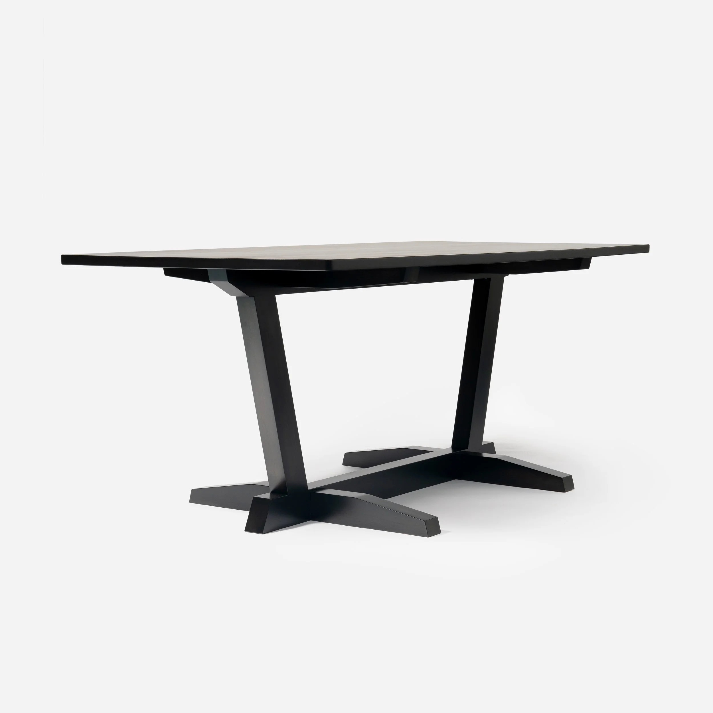 Handcrafted Nakara Table made from cherry wood with ebony stain, inspired by George Nakashima’s minimalist design, blending traditional and contemporary elegance, made in Milwaukee.