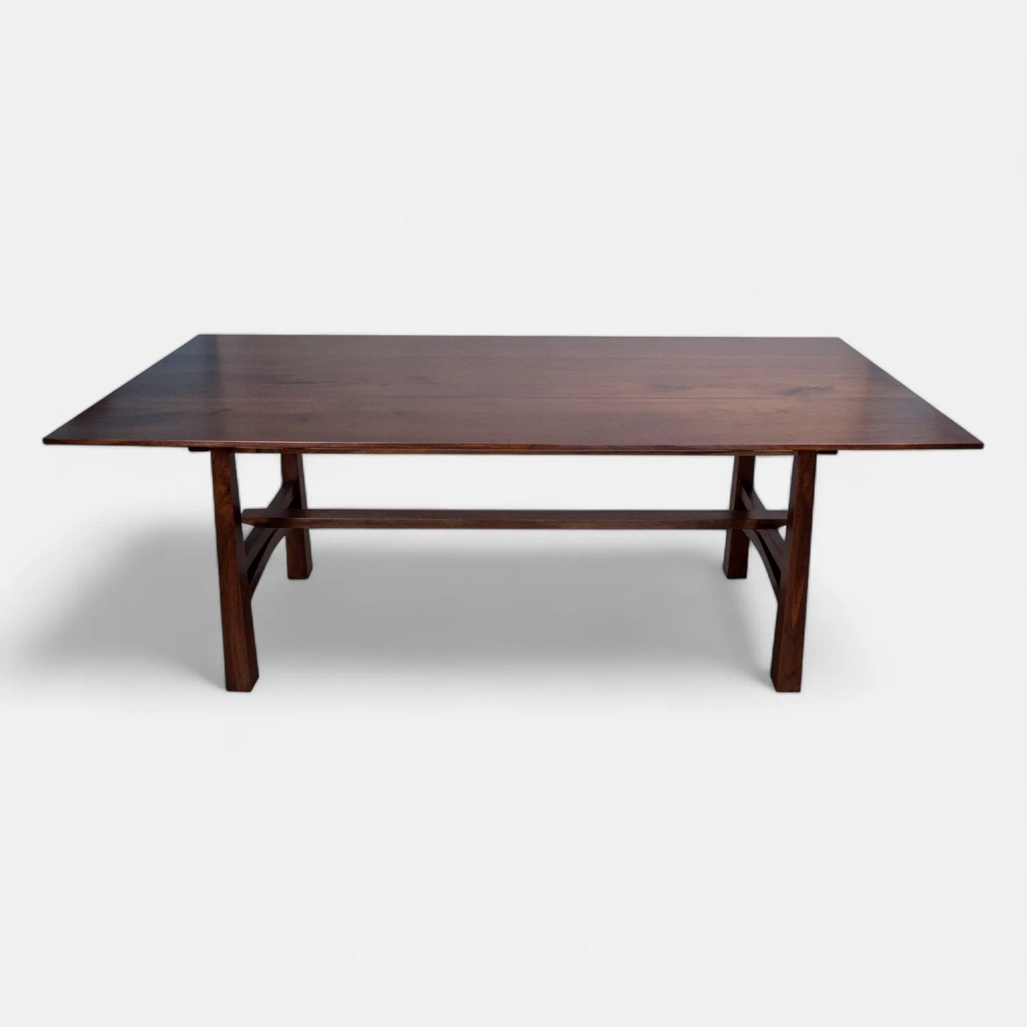 Handcrafted Milwaukee Bungalow Table made from rich walnut wood, inspired by early 20th-century design, blending classic and modern elements with expert craftsmanship, made in Milwaukee.