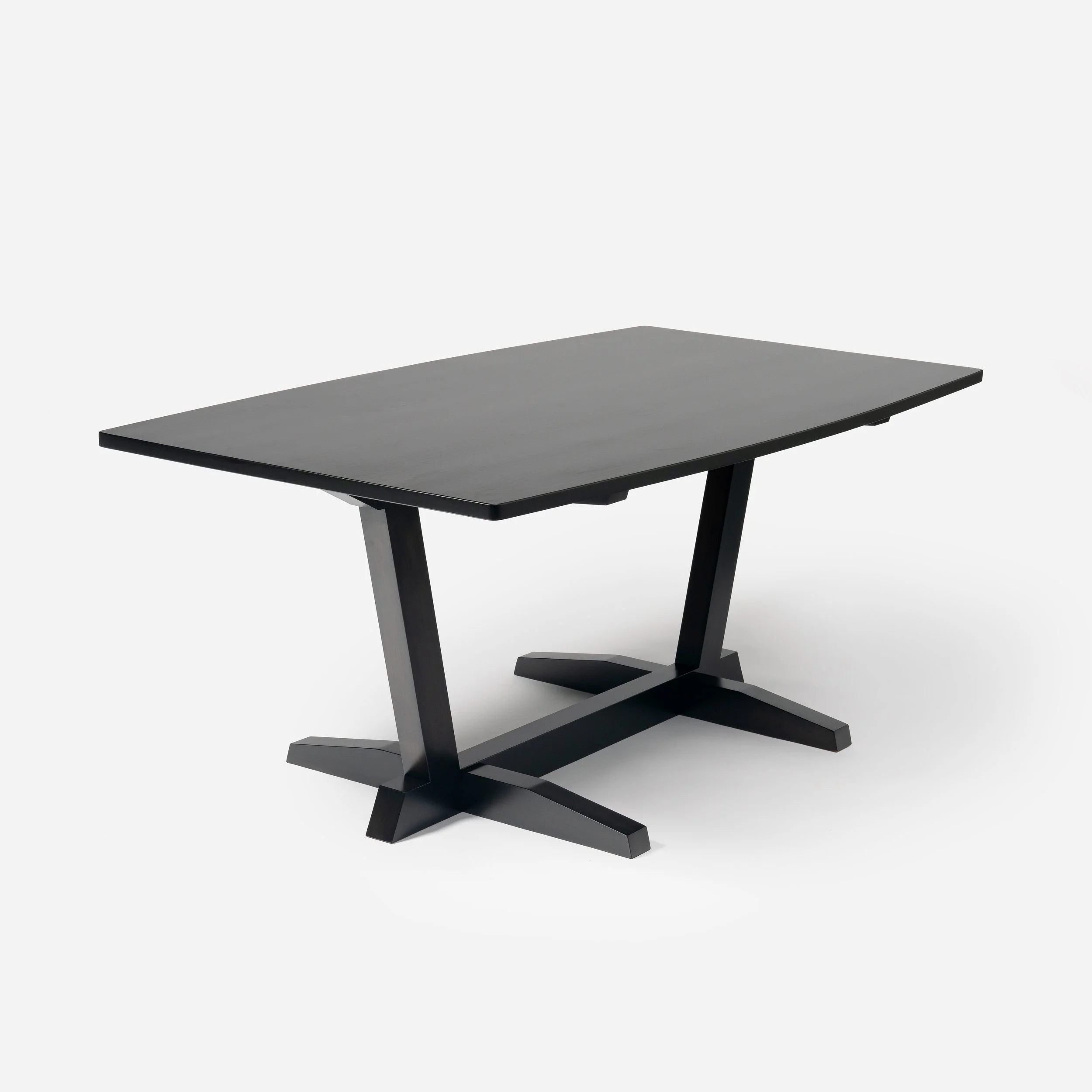 Handcrafted Nakara Table made from cherry wood with ebony stain, inspired by George Nakashima’s minimalist design, blending traditional and contemporary elegance, made in Milwaukee.