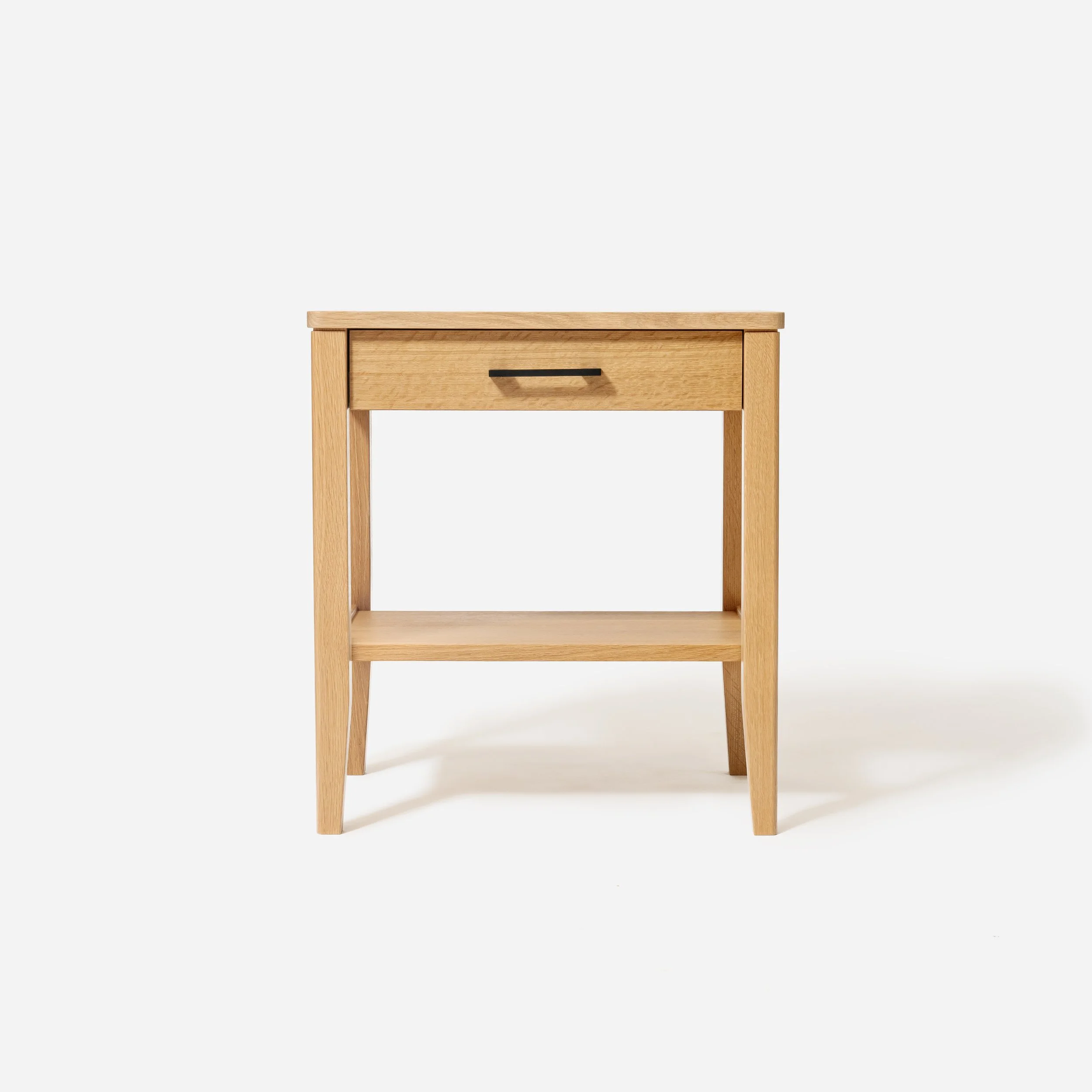 Handcrafted Velora End Table made from premium white oak with traditional joinery, compact design, natural finish, and refined elegance, made in Milwaukee.