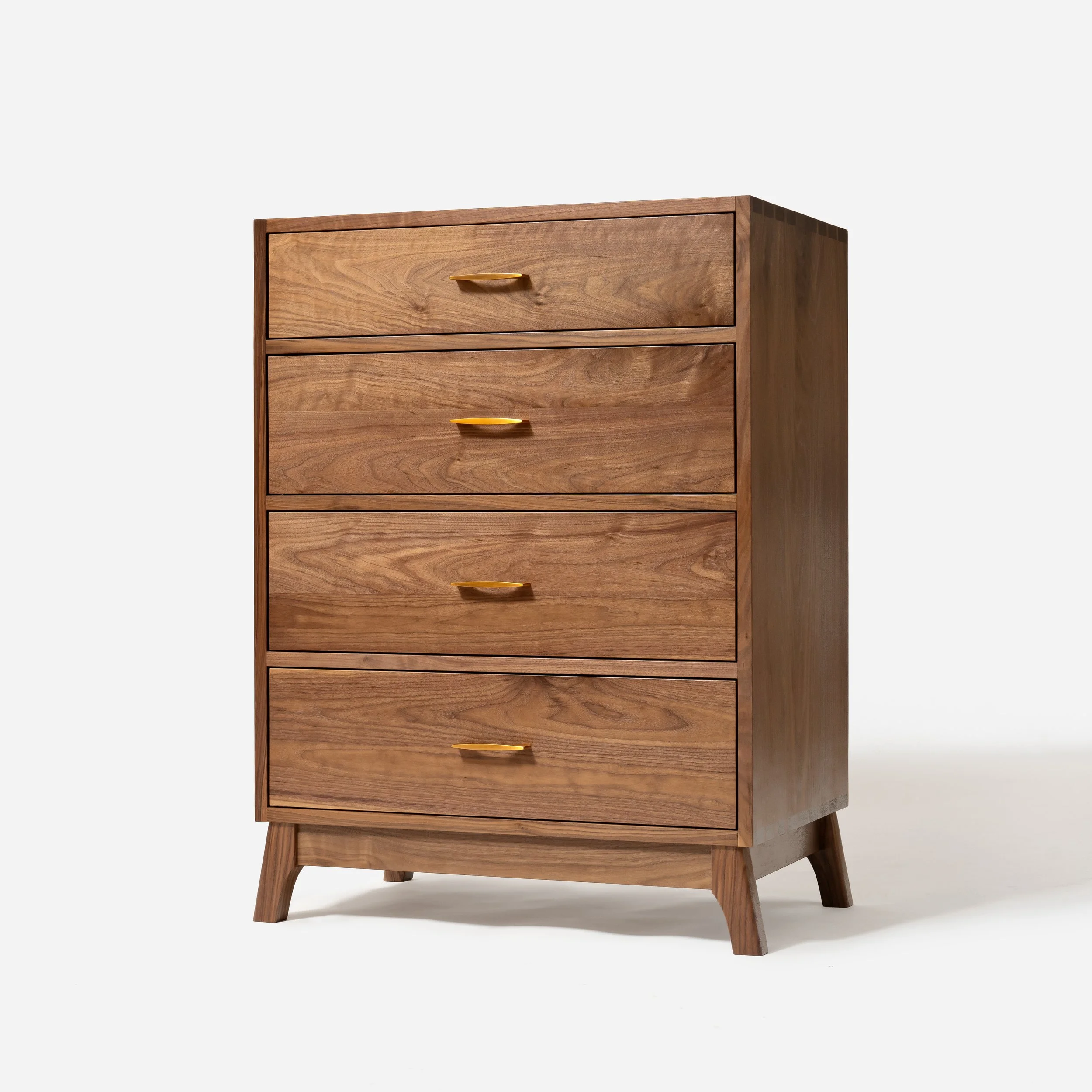 Handcrafted Savora Dresser made from walnut wood with dovetail joinery, modern and built to last with excellent craftsmanship, made in Milwaukee.