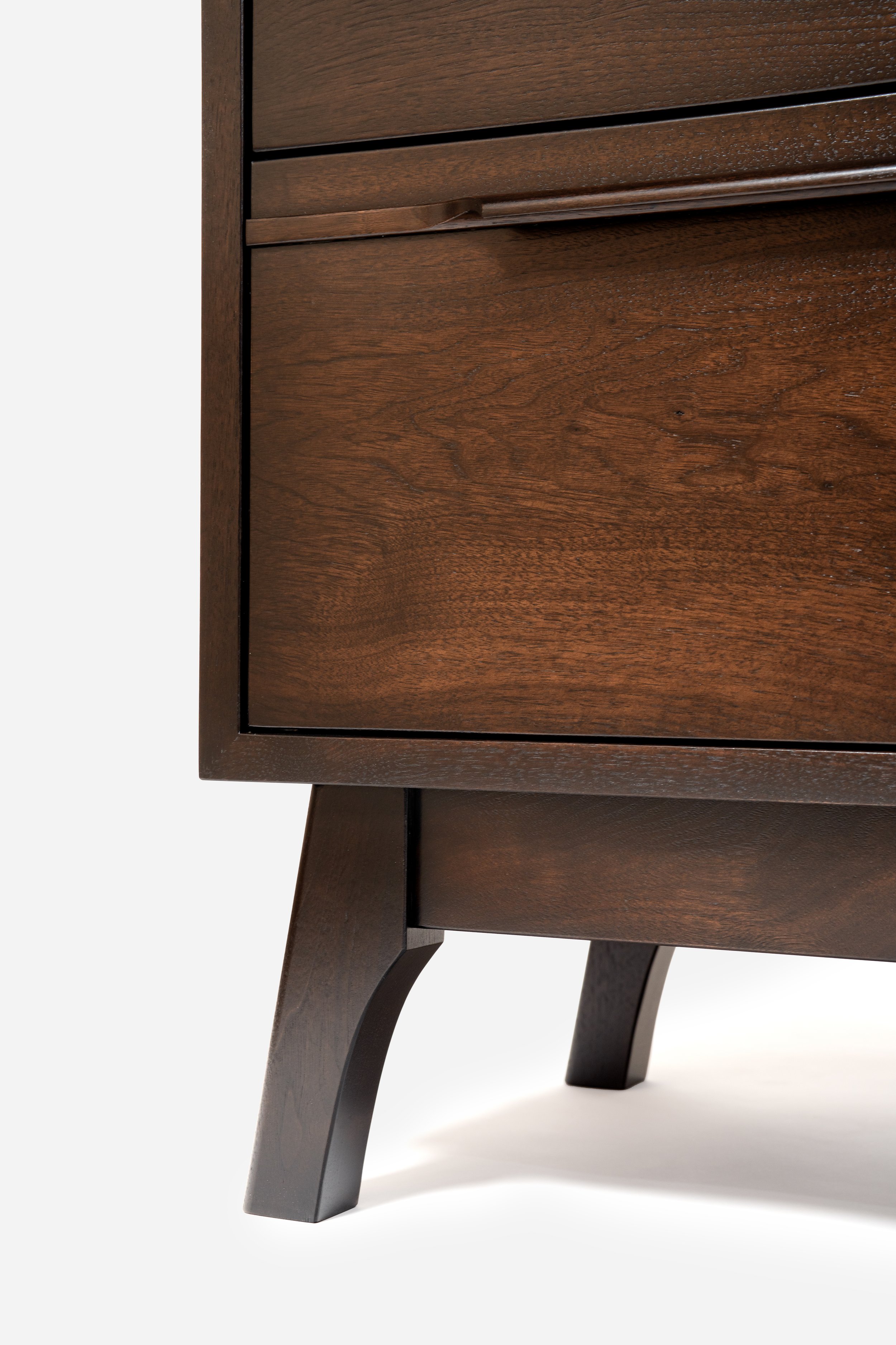 walnut credenza joinery detail – precise craftsmanship – smooth seamless alignment