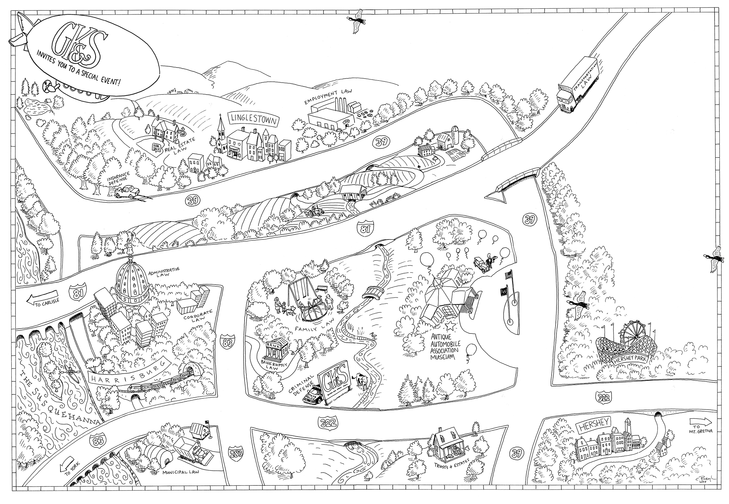 Fund raiser event map