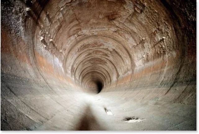 Deep in a pipe