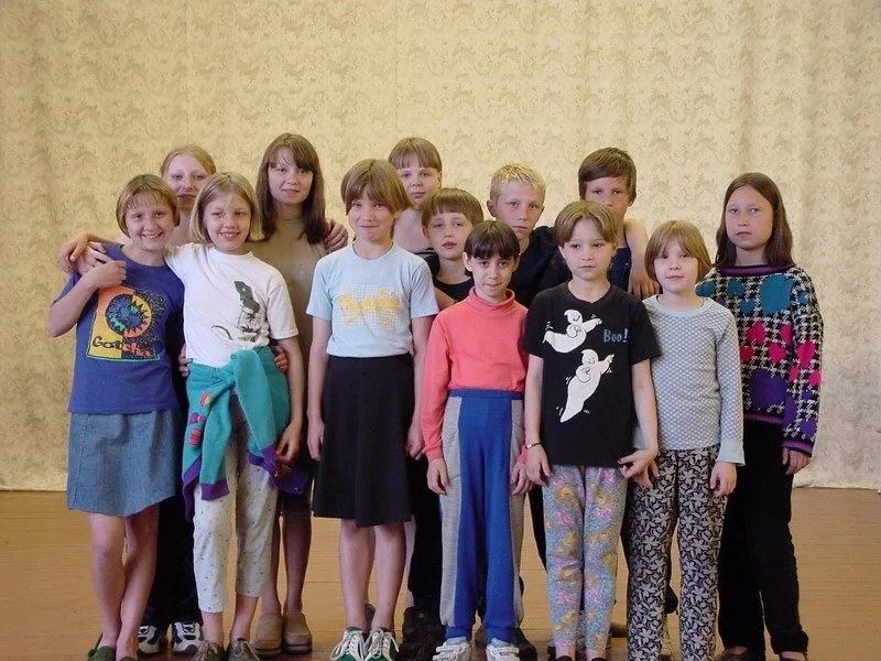 This is the original crew of orphaned children that Trey met in Kostroma, Russia.