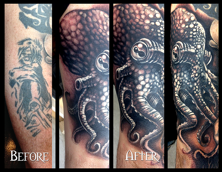 Octopus scar coverup By me harrisonbtattoos at medusa ink tattoo studio  Birmingham UK  rtattoo