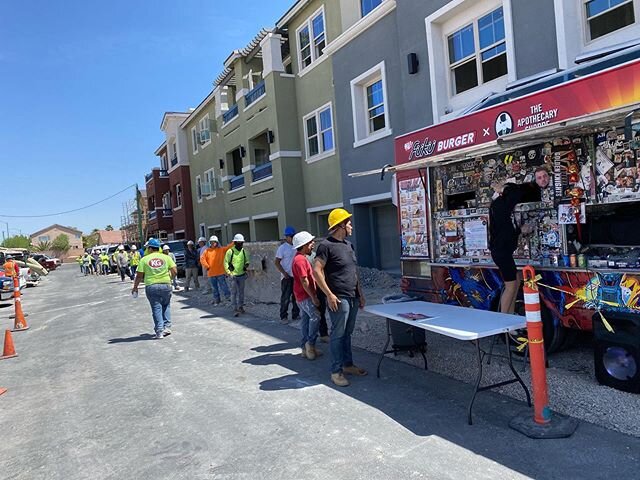 Managing social distancing and feeding 175 people simultaneously. Boom! Big thanks to Ovation Development hiring us to cater for their essential/ construction crew. 😷 &amp; 🧤