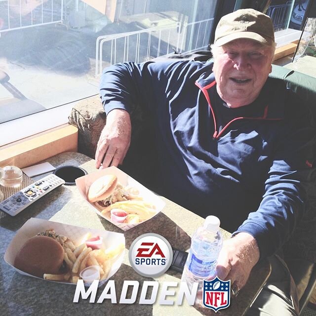 #TBT that time @john_madden_ asked for delivery on the #MaddenBus. And Tamago and Katsu made the #AllMaddenTeam. #RaiderBall