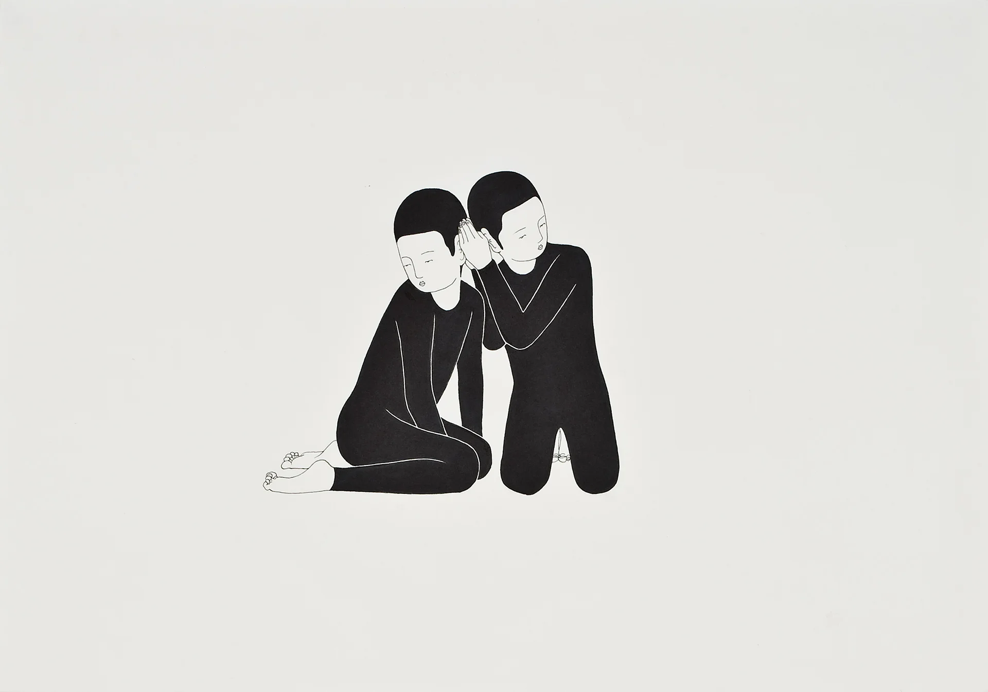 듣기 듣기 / Hearing hearing Op. 0003P - 42 x 29.7 cm, 종이에 펜, 마커 / Pigment liner and marker on paper, 2009